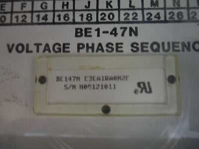 Basler Electric BE1-47N Voltage Phase Sequence Relay E3EA1RA0N2F Used