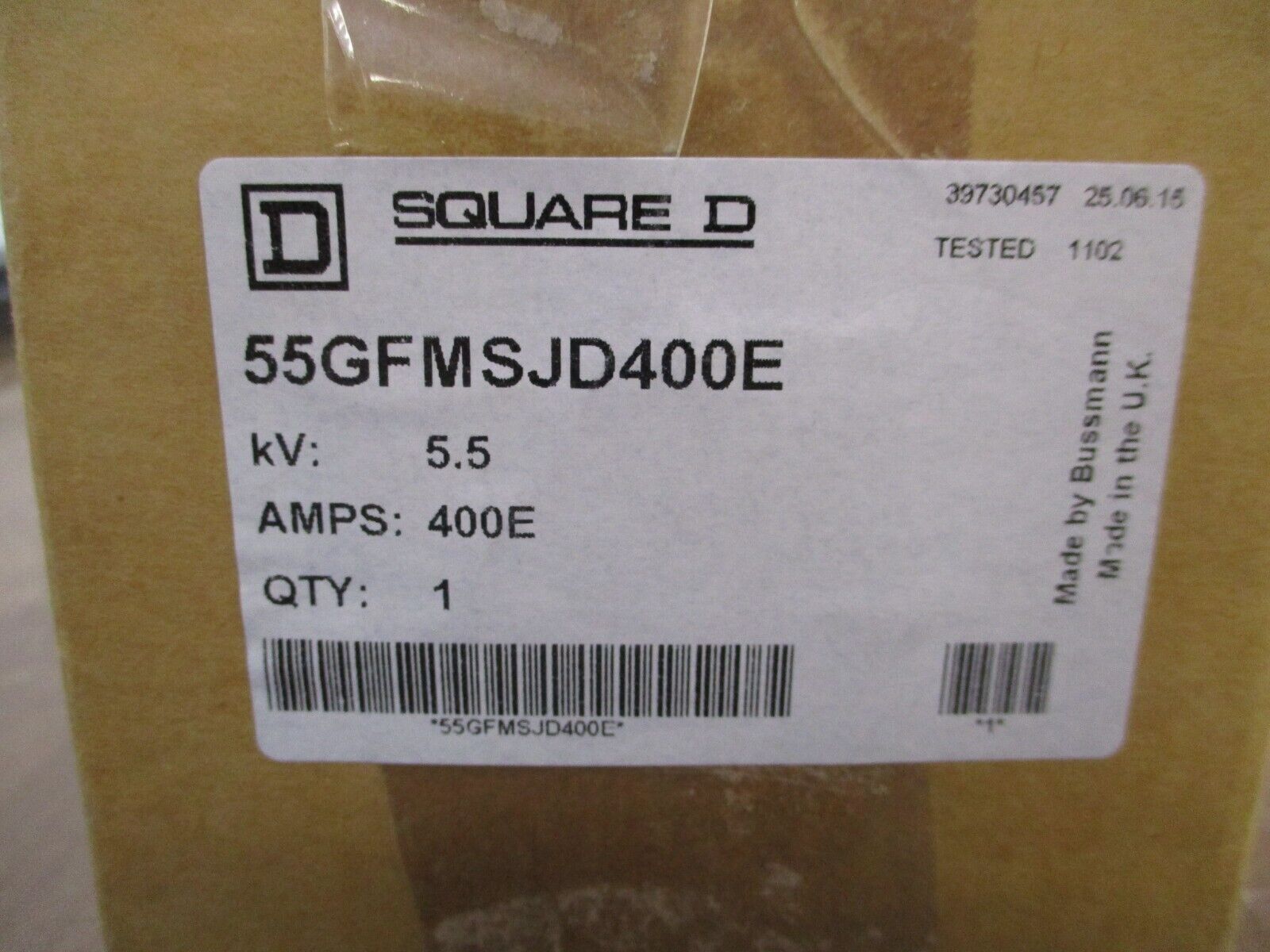 Square D Fuse 55GFMSJD400E 400E 5.5kV New Surplus