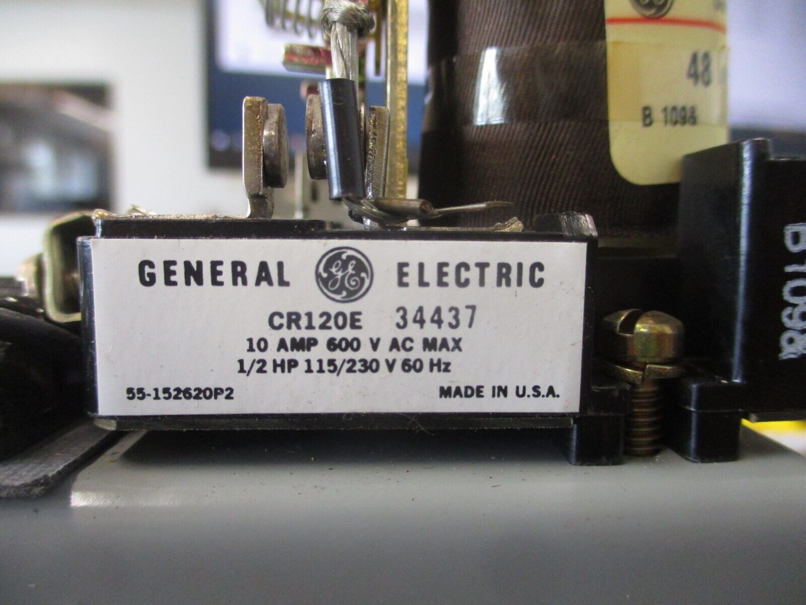 GE Undervoltage Relay CR120YC20BA04B Ser. A 460V 1Ph 60Hz Used
