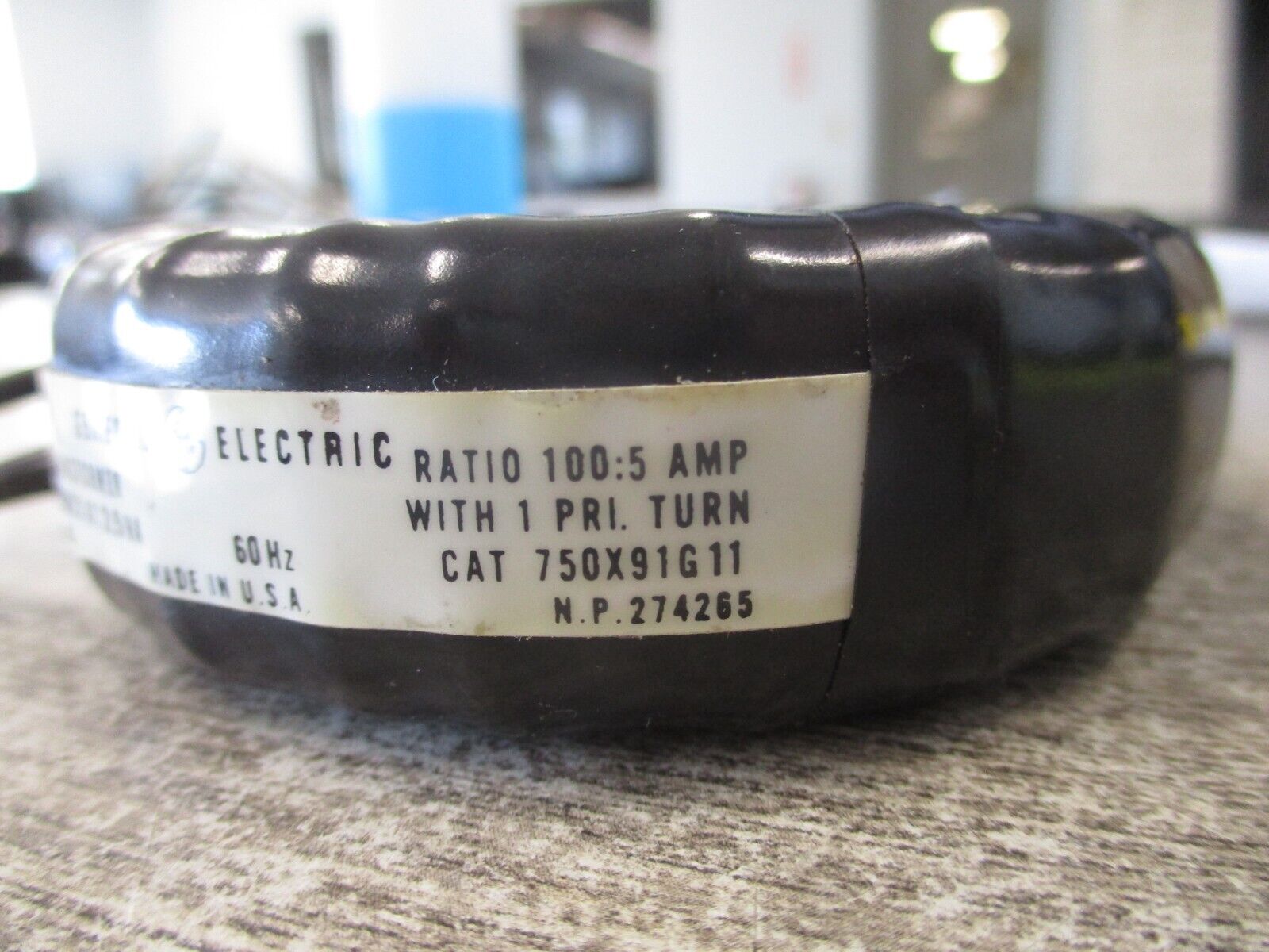 GE Type JAU-0 Current Transformer 750X91G11 Ratio 100:5A 60Hz Used