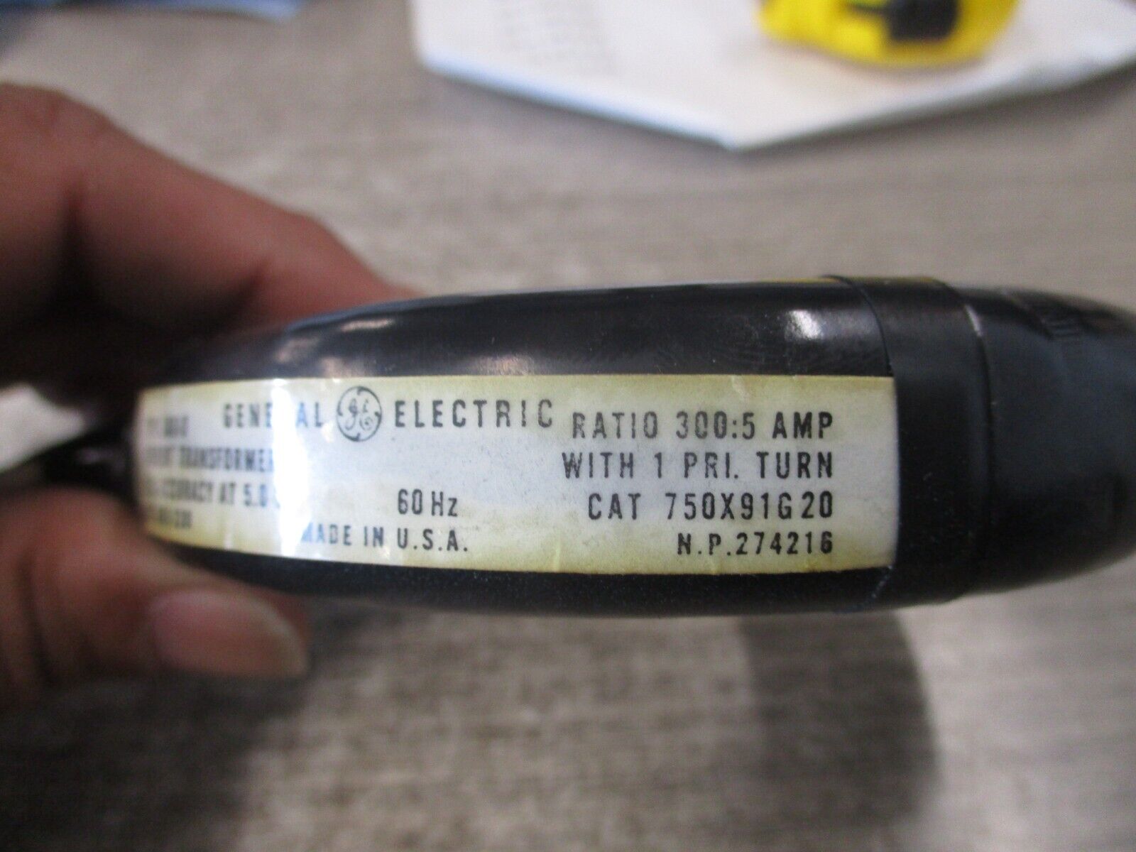 GE Type JAU-0 Current Transformer 750X91G20 Ratio 300:5A 60Hz Used