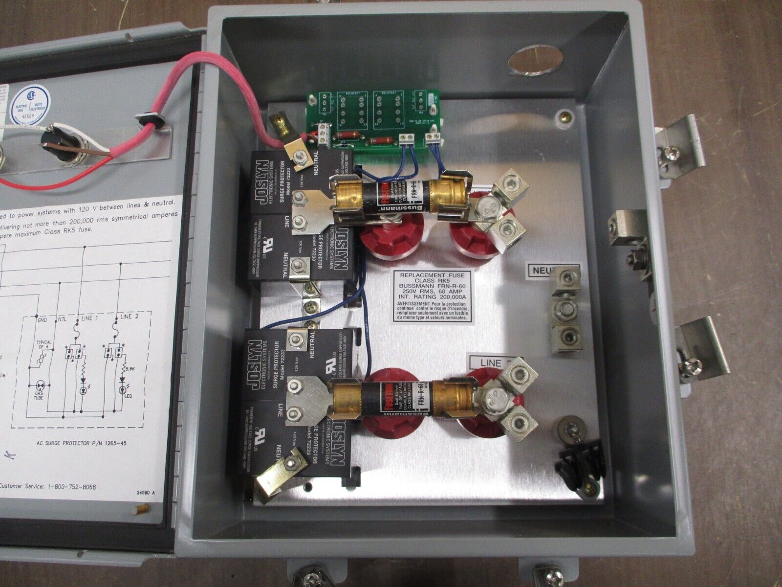 Joslyn Surgitron I AC Surge Protector 1265-45 120/240V 1Ph 3W 50/60Hz Used