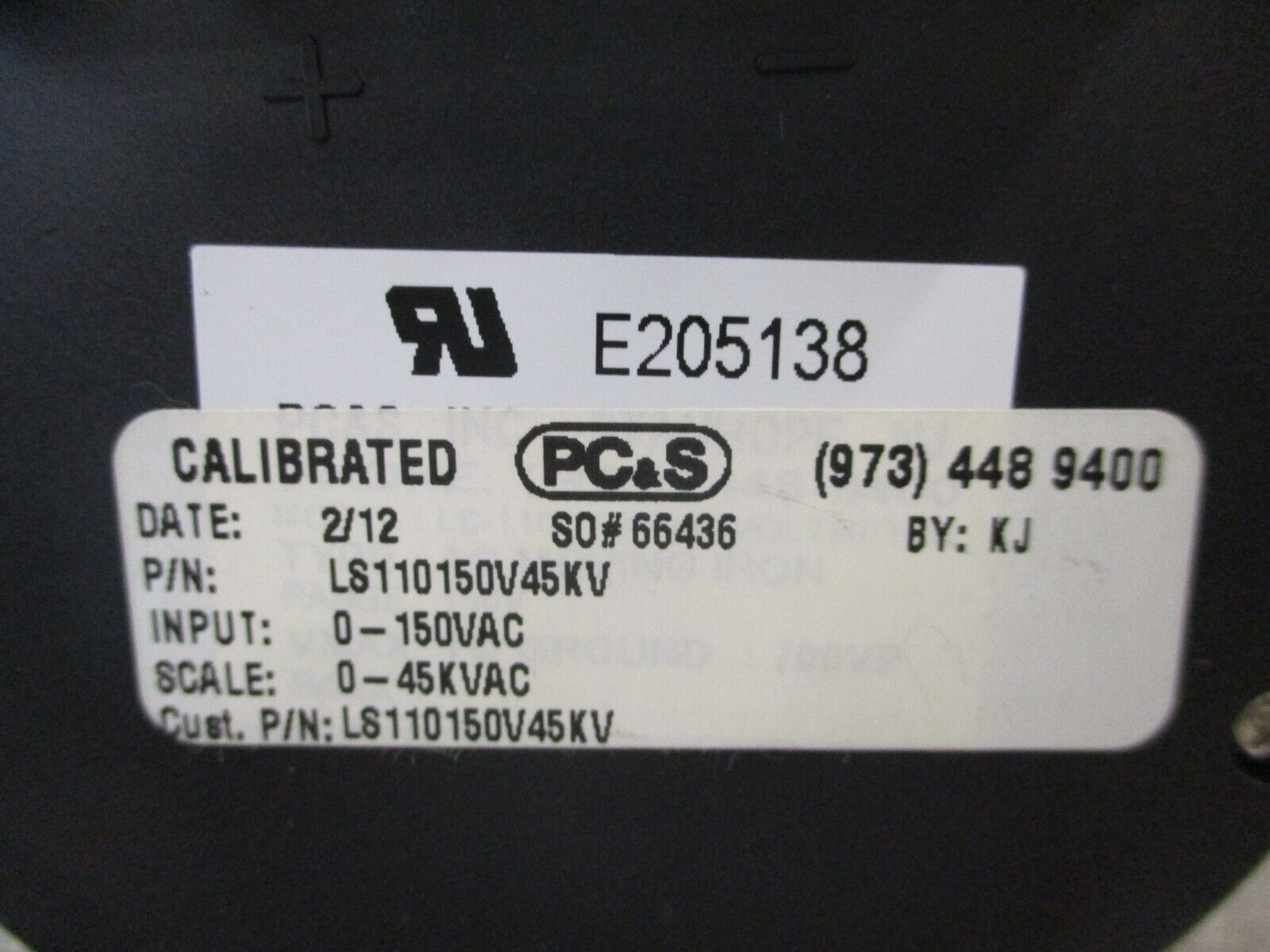 PC&S AC Voltmeter LS110150V45KV Range: 0-45kV New Surplus