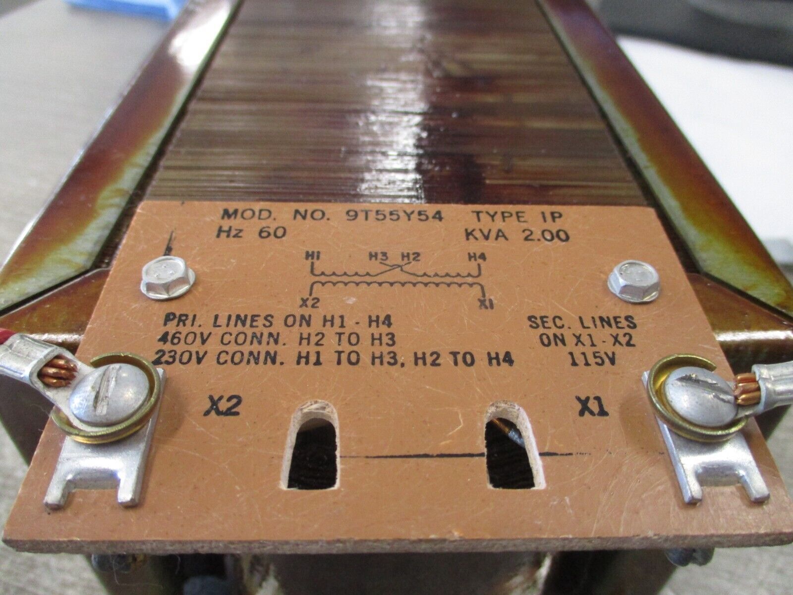 GE Transformer 9T55Y54 2kVA Pri: 230/460V Sec: 115V 60Hz