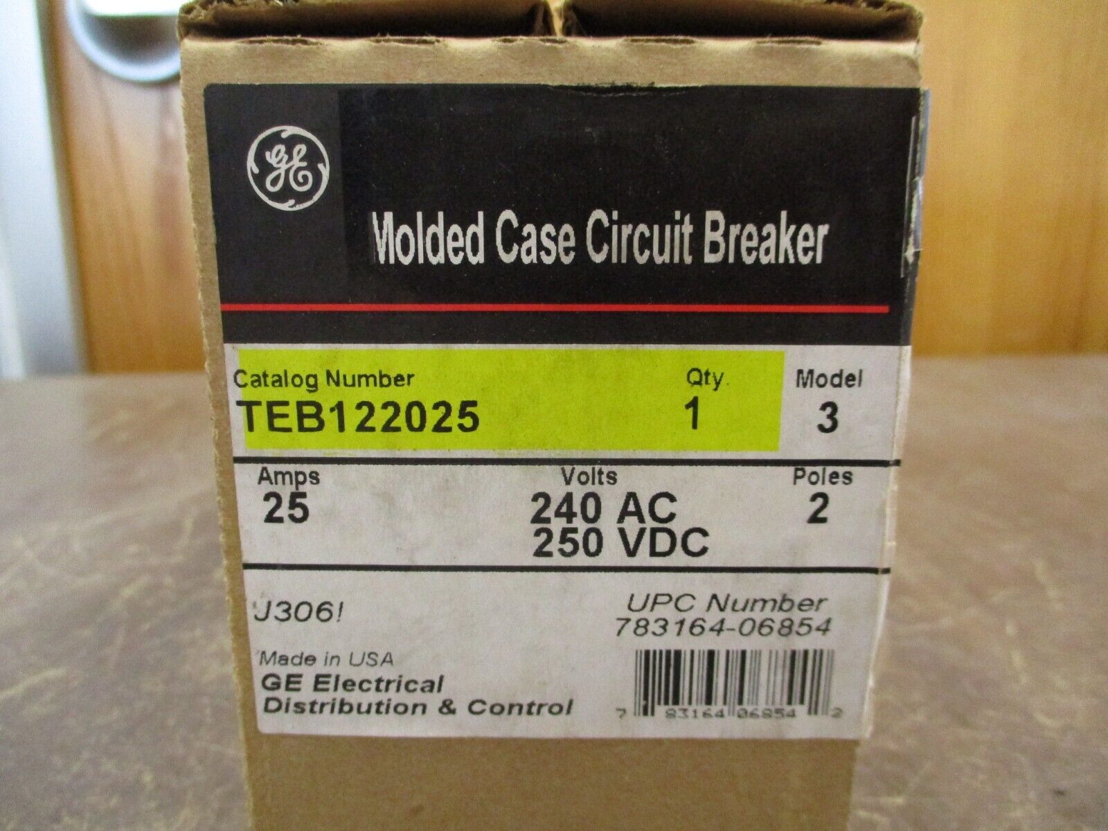 GE Circuit Breaker TEB122025 25A 240V 2P New Surplus