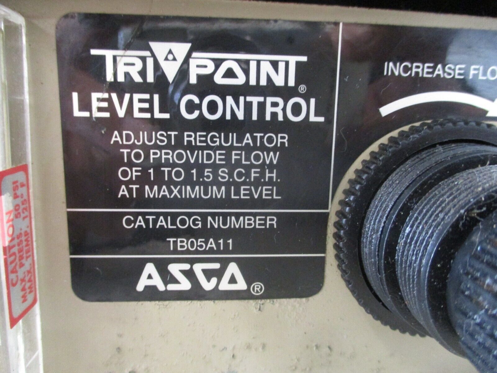 ASCO Tri Point Pressure Switch W/Level Control SC20D/TB0511 Flow: 1-1.5 S.C.F.H.