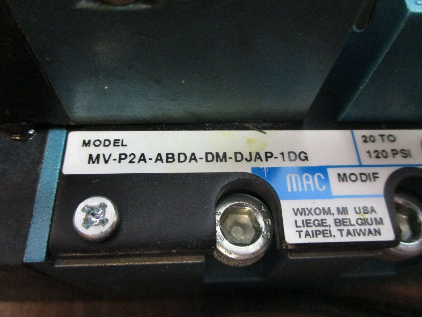 MAC Solenoid Valve MV-P2A-ABDA-DM-DJAP-1DG New Surplus