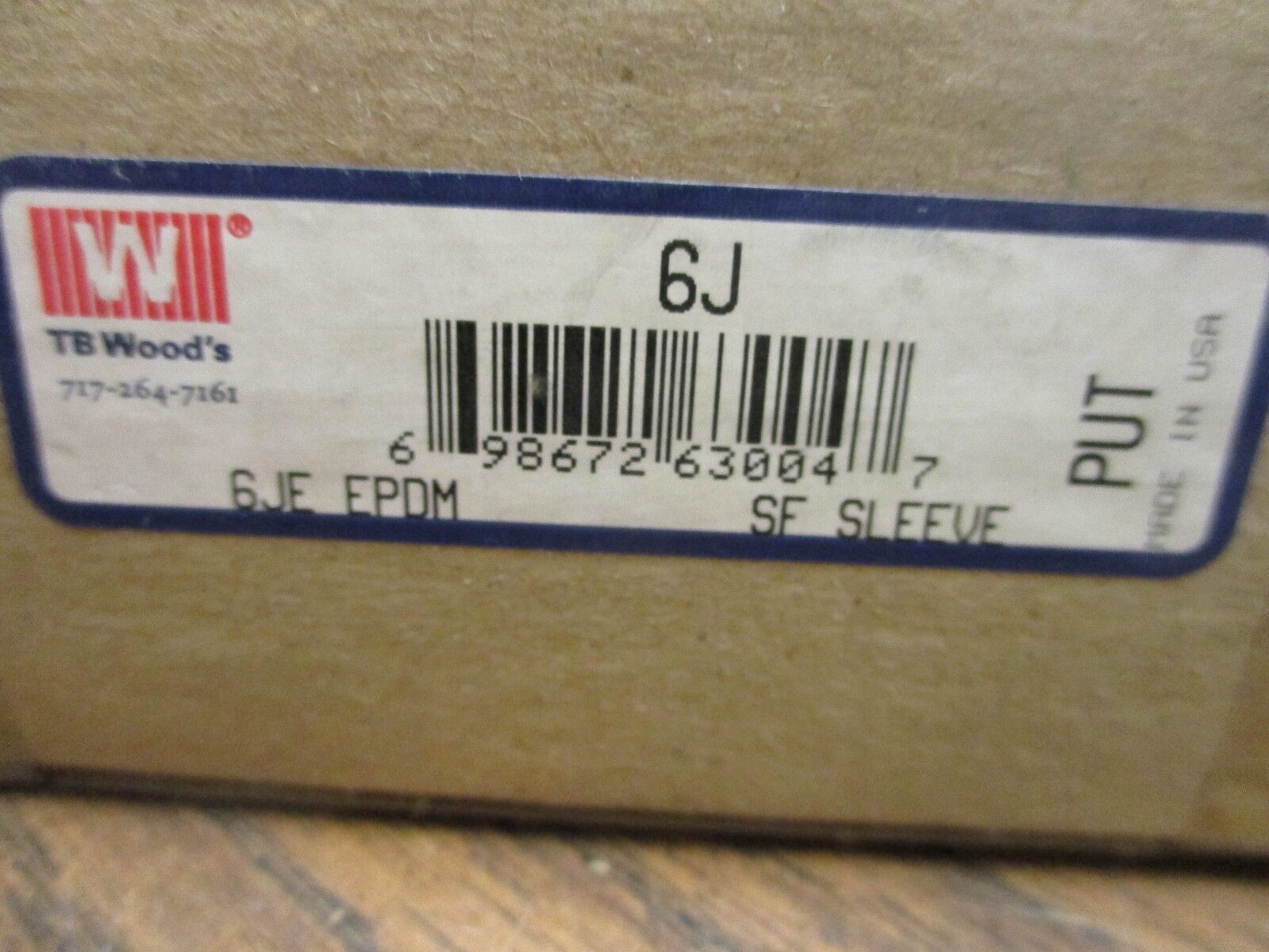 TB Wood's SF Sleeve 6JE EPDM New Surplus