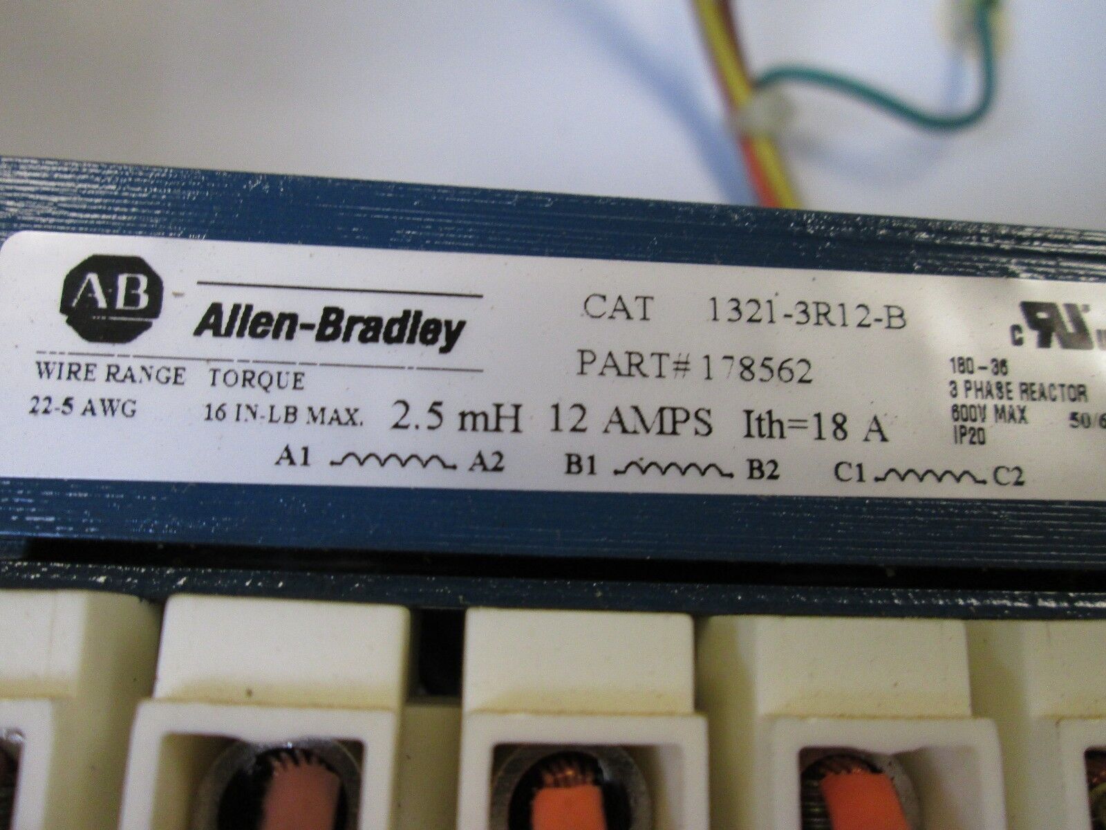 Allen-Bradley Enclosed Line Reactor 1321-3R12-B 12A 2.5 mH Nema 12 13 Used