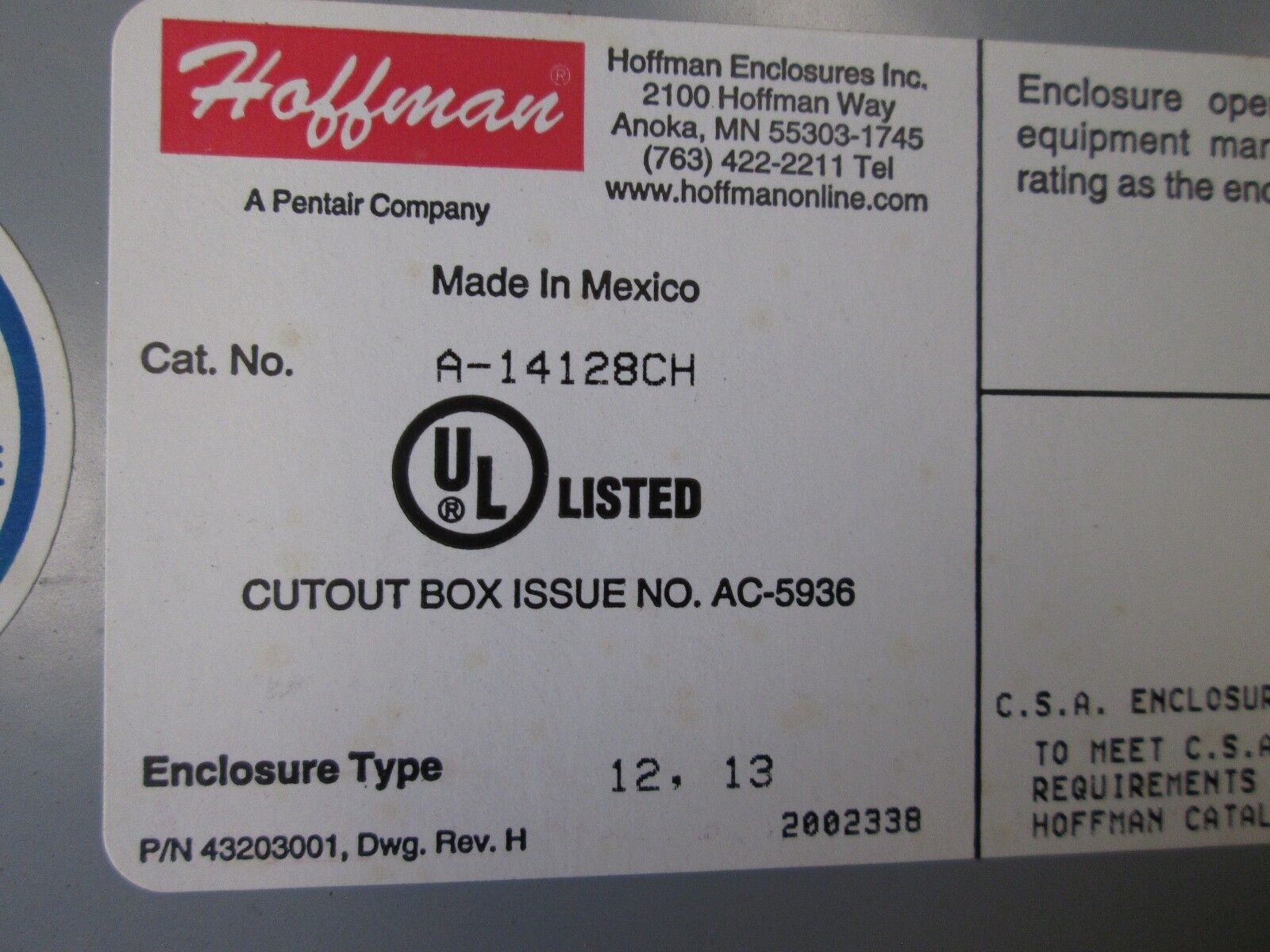 Allen-Bradley Enclosed Line Reactor 1321-3R12-B 12A 2.5 mH Nema 12 13 Used