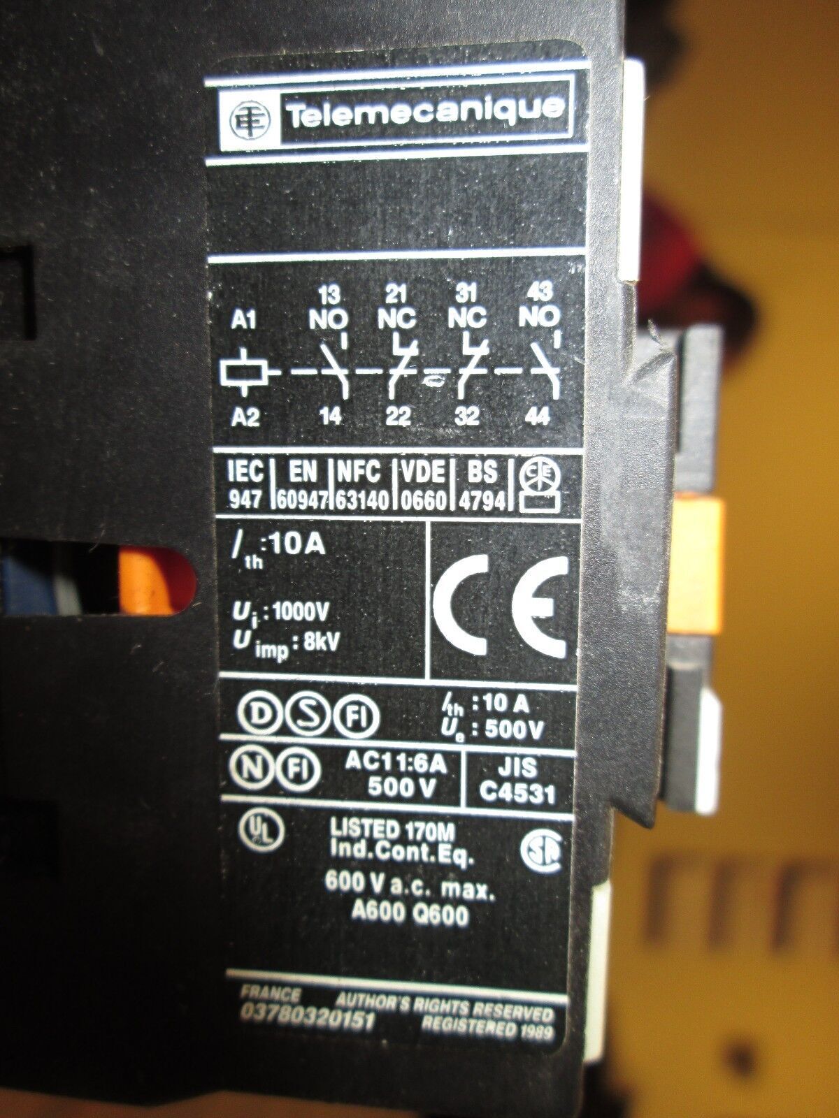 Telemecanique Contactor CA2 DN 22 120V Coil 10A 600V Lot of 2 Used