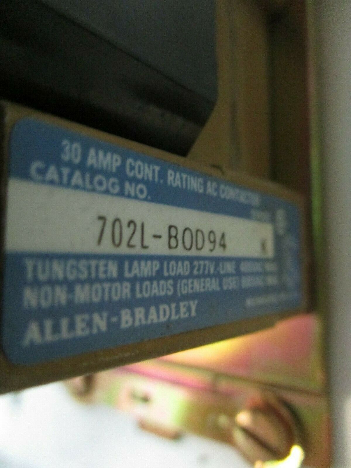 Allen-Bradley Enclosed AC Lighting Contactor 702L-BOD94 Ser. K 240V Coil 30A