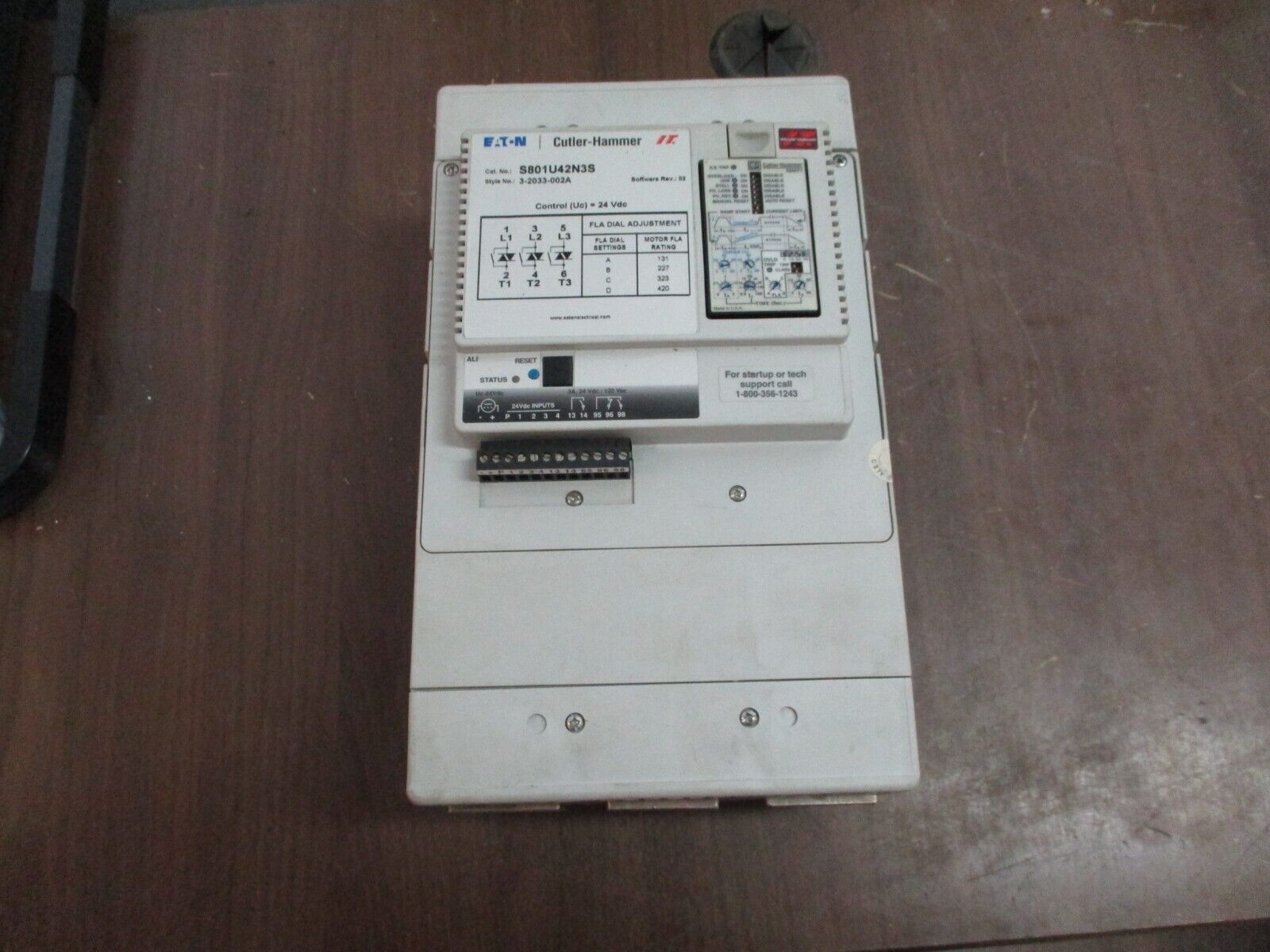 Eaton S801 Soft Start S801U42N3S S/W Rev. 02 450HP 420A 600V 3Ph 47-63Hz Used