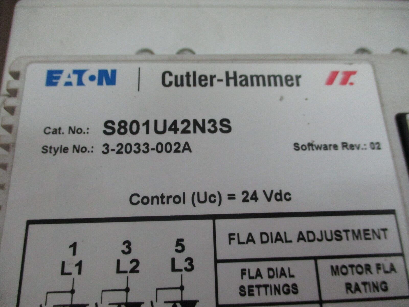 Eaton S801 Soft Start S801U42N3S S/W Rev. 02 450HP 420A 600V 3Ph 47-63Hz Used