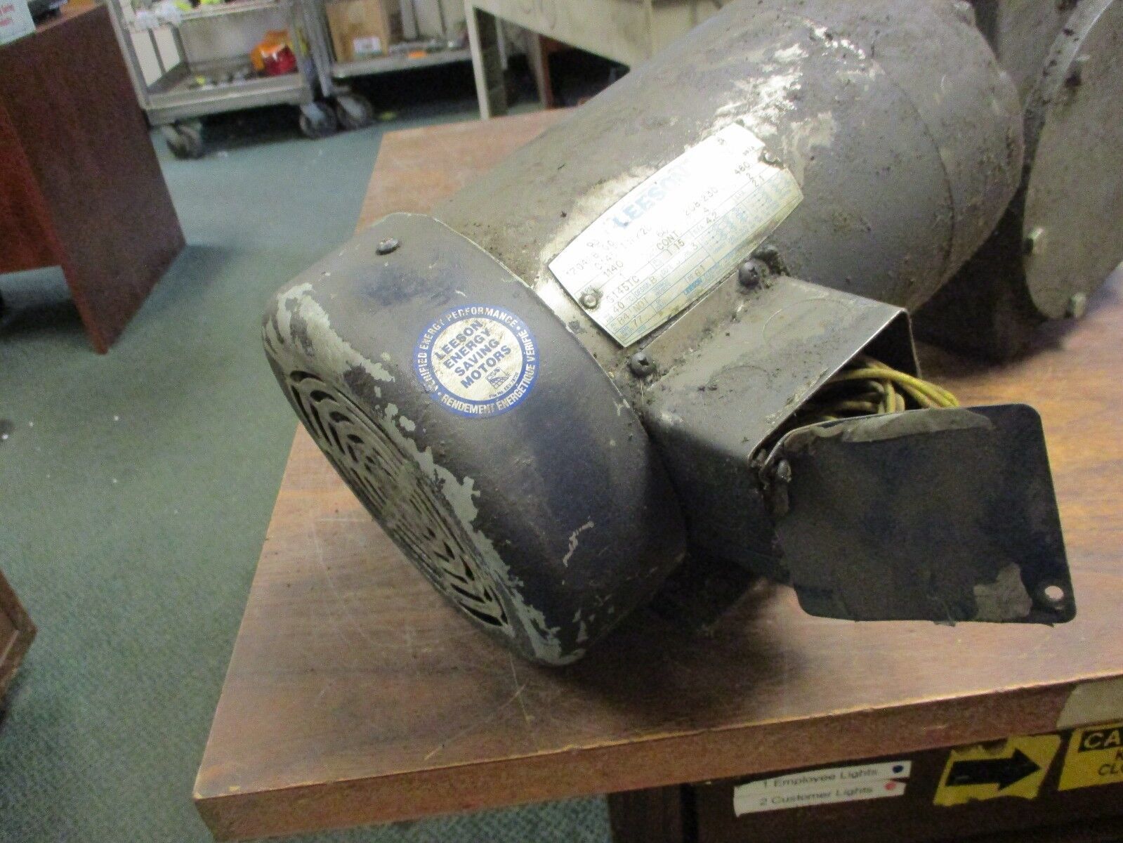 Leeson C145T11FK2D Motor w/ Gear 120428.00 1HP 1200RPM FR:G145TC ENCL:TEFC Used