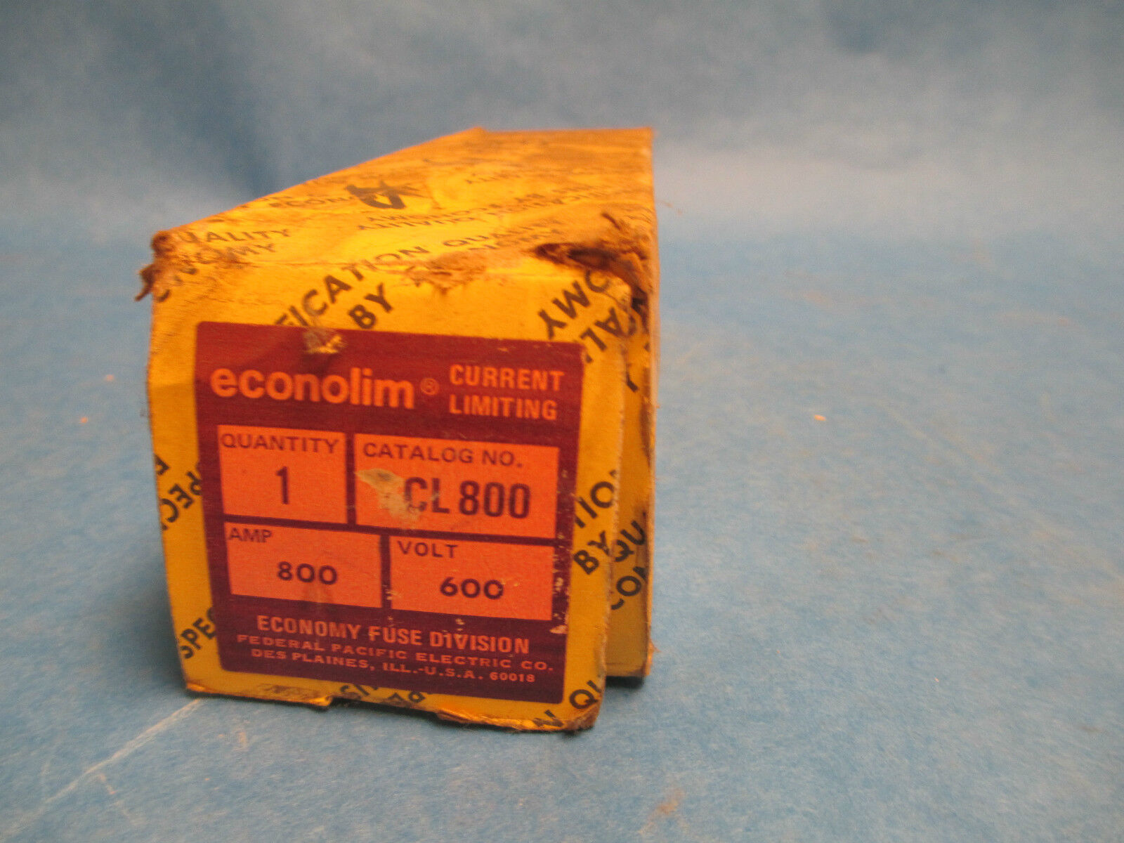 Econolim Fuse CL 800 800A 600V New Surplus