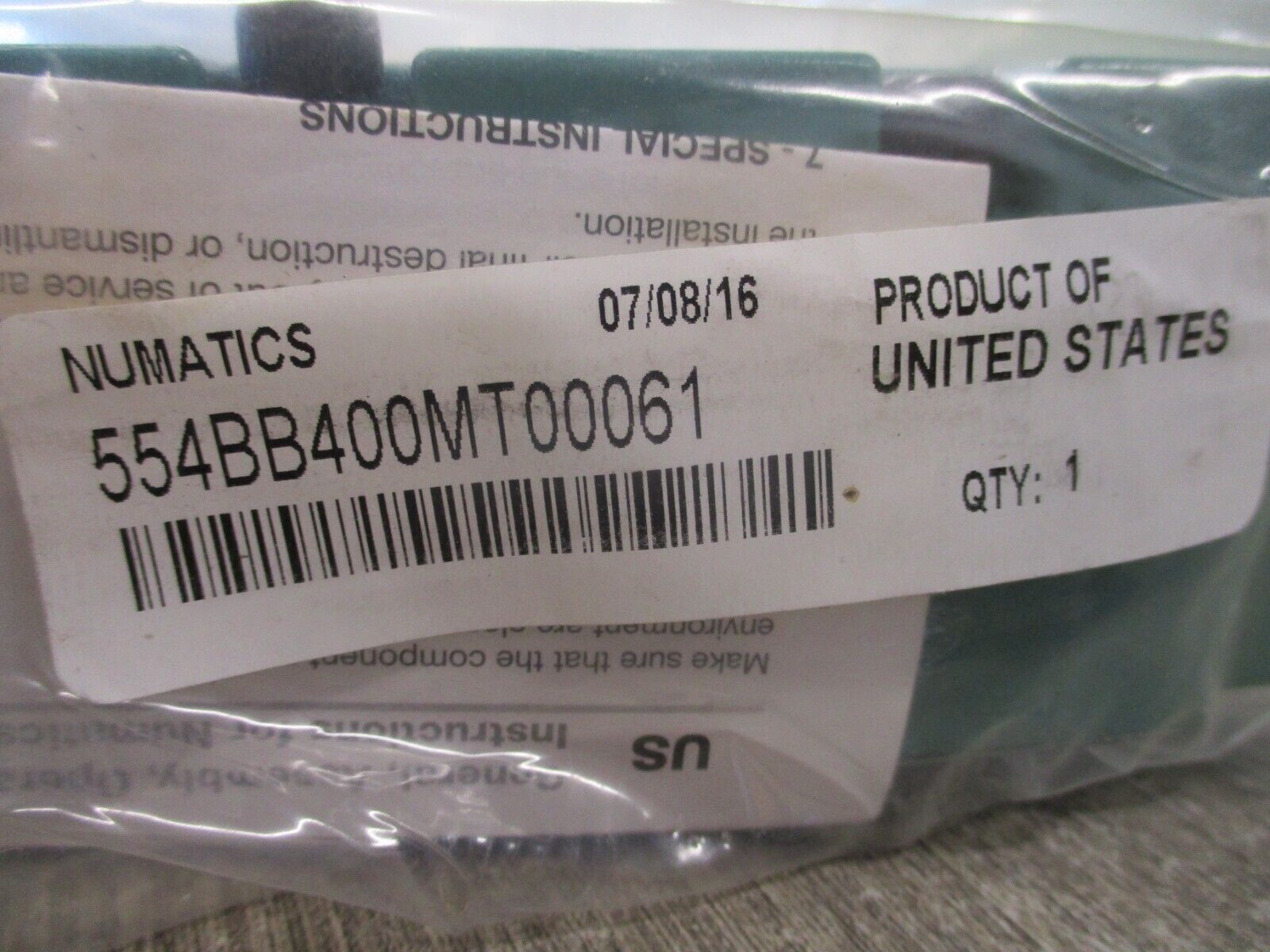 Numatics Solenoid Valve 554BB400MT00061 24VDC 150 PSIG *No Box* New Surplus