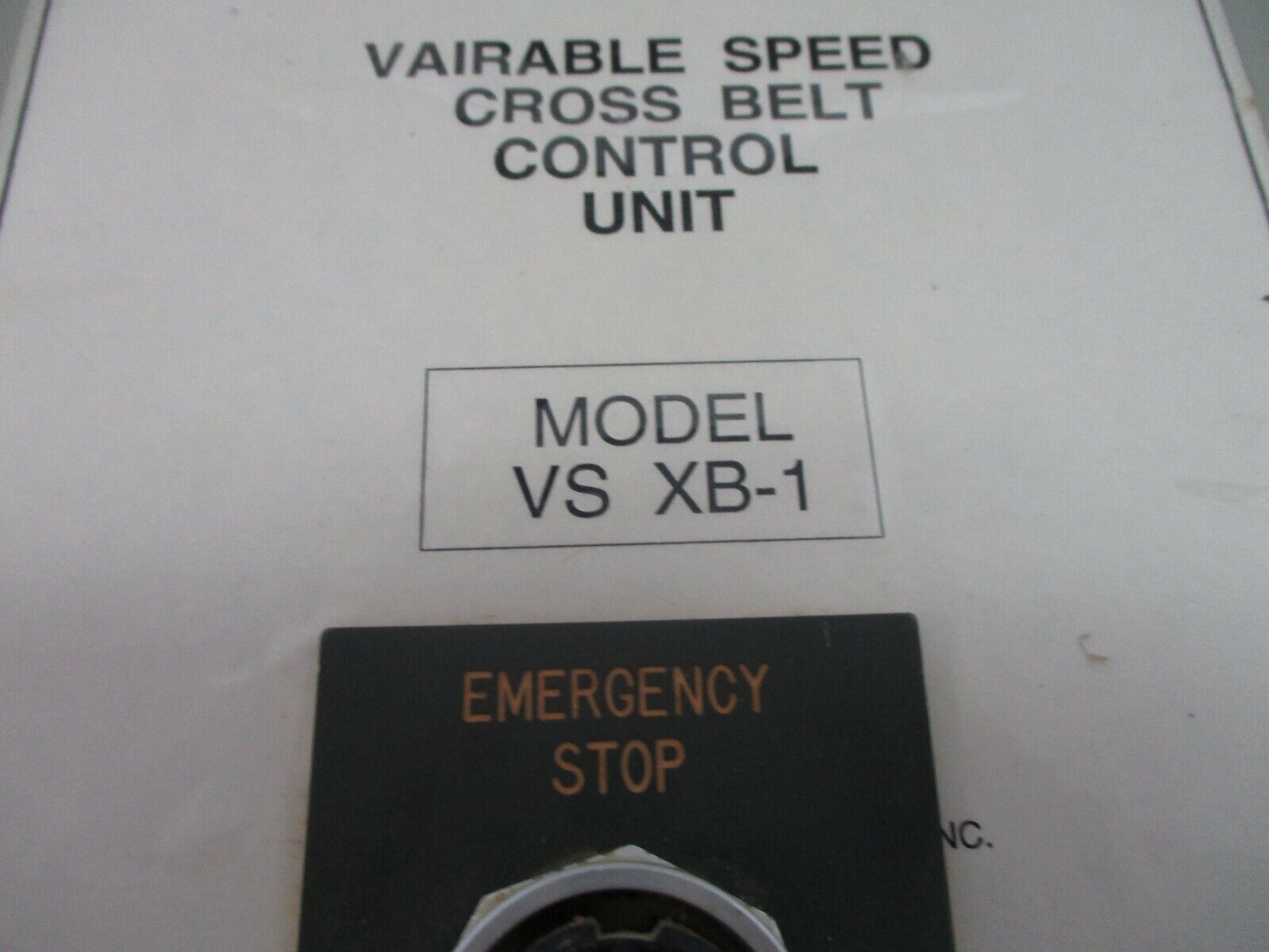 Automated Environment, Inc. Variable Speed Cross Belt Control Unit VS XB-1 Used
