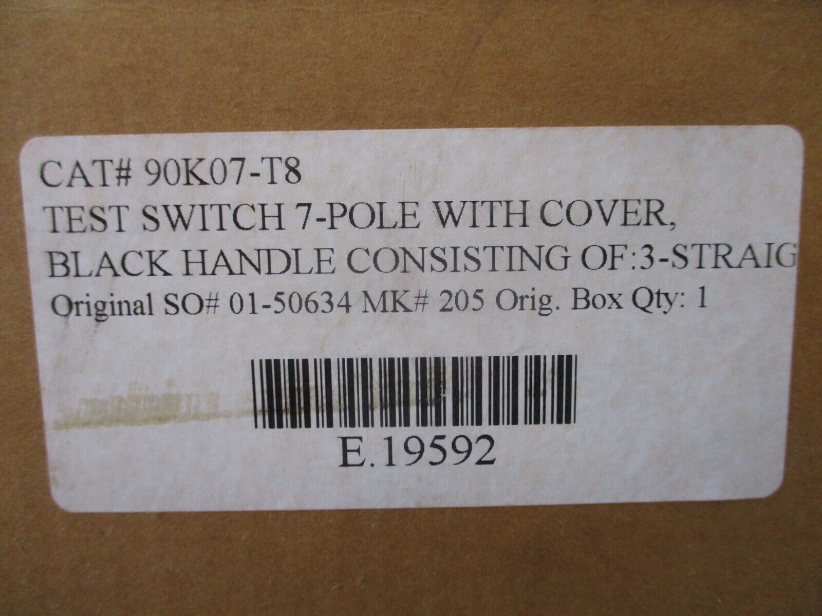 Multi-Amp Corp. Test Switch 90K07-T8 7-Pole New Surplus