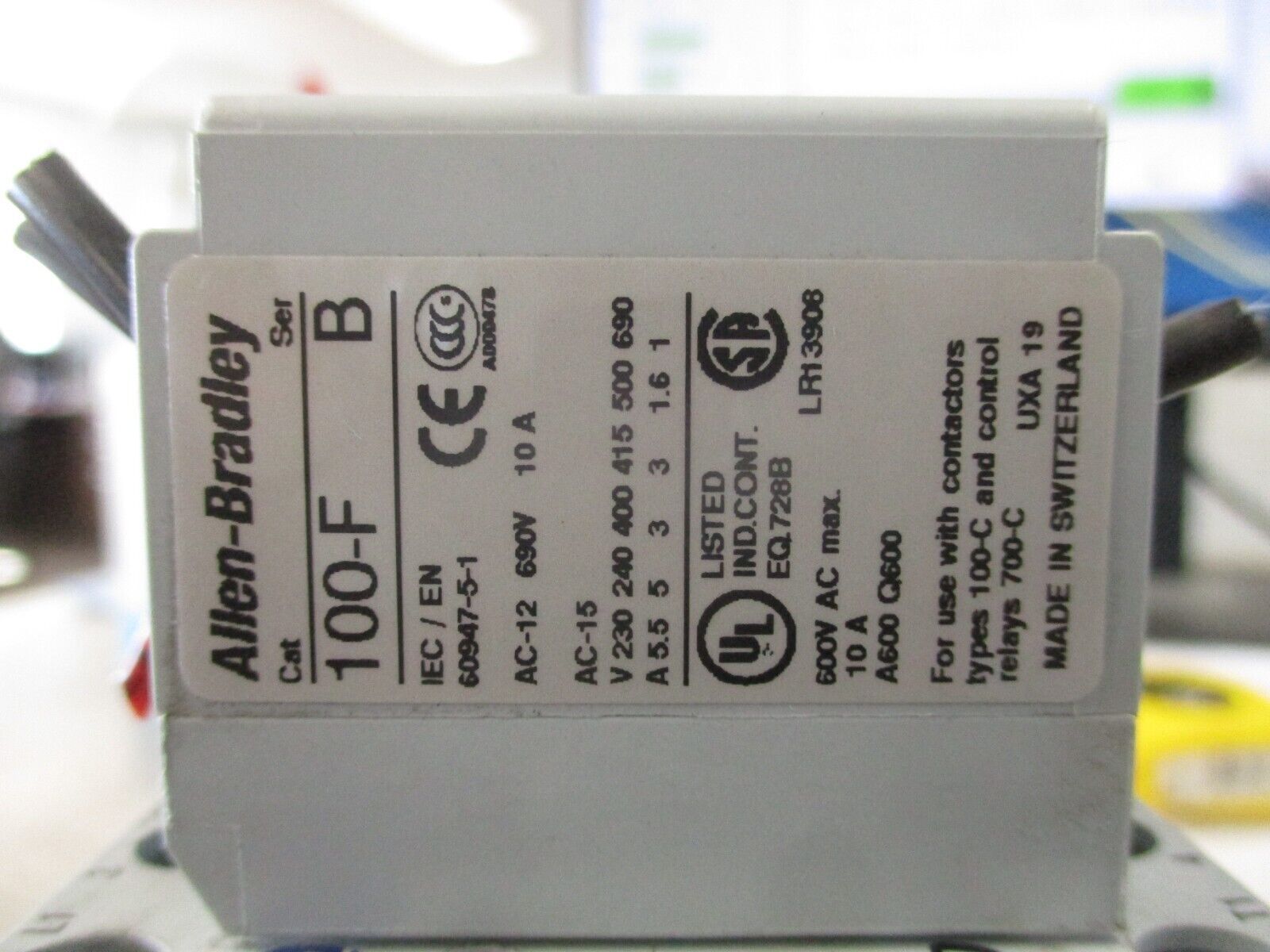 Allen-Bradley Contactor 100-C30*00 Ser. C 24V Coil 55A 600V w/ Aux Contact Block