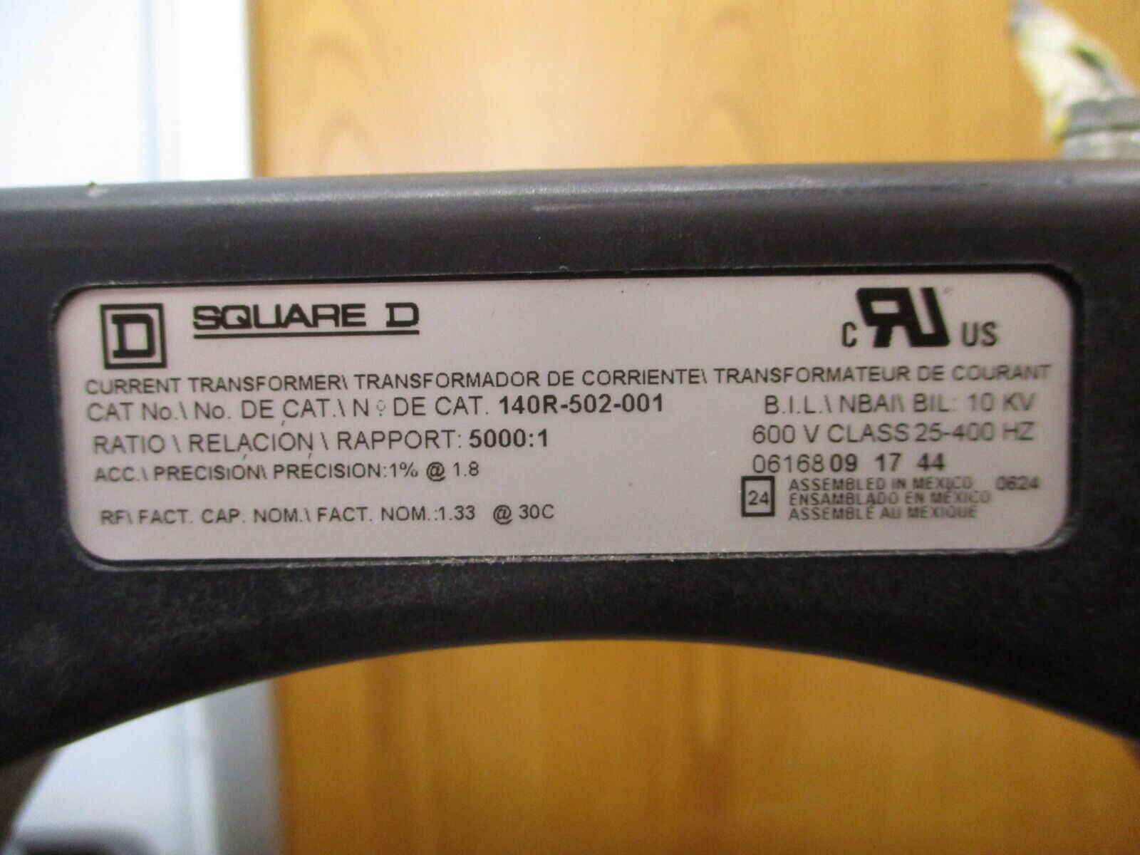 Square D Current Transformer 140R-502-001 Ratio 5000:1A 600V 25-400Hz 10kV BIL