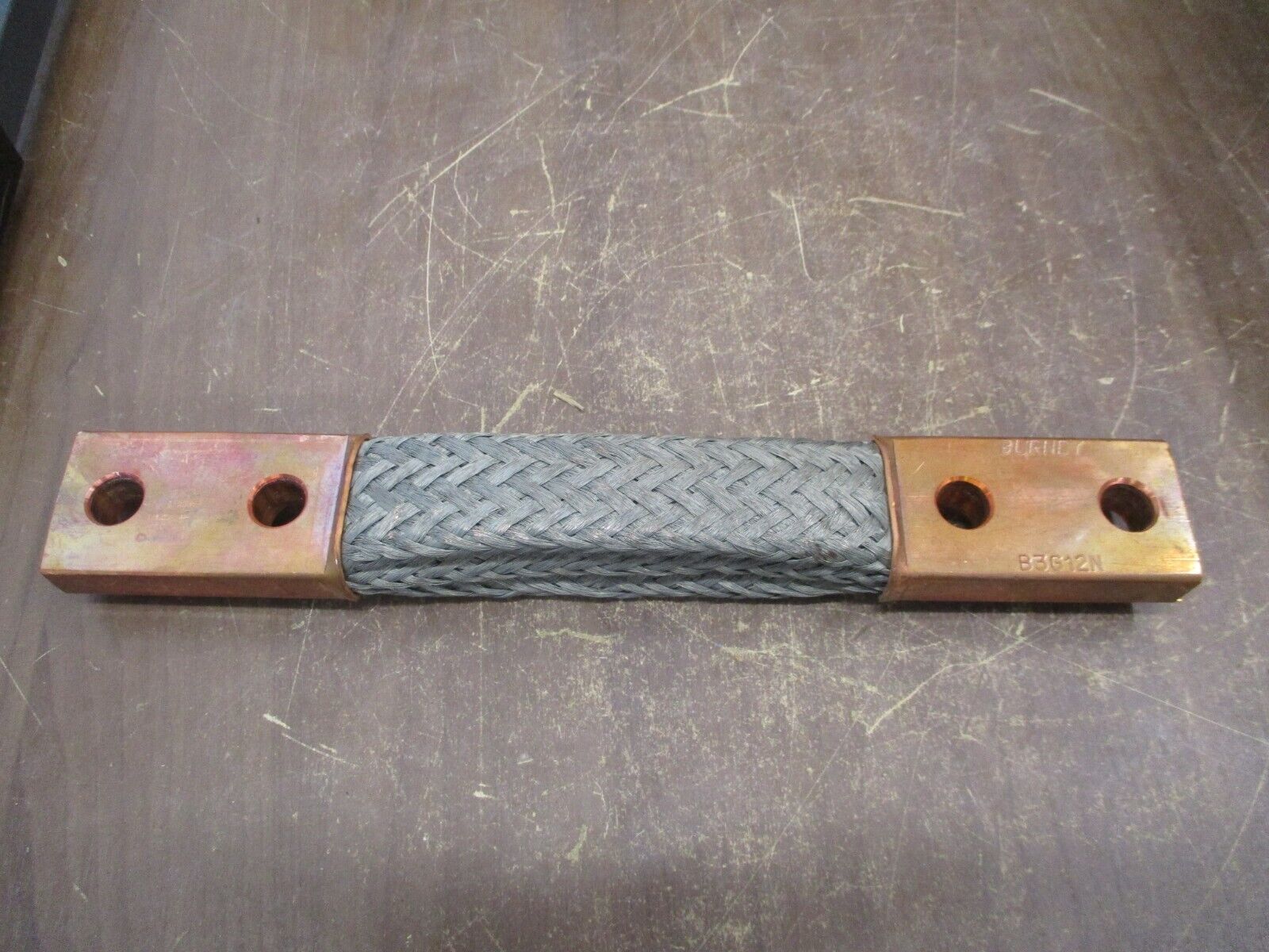 Burndy Flexible Copper Braid B3G12N 2-Hole Used