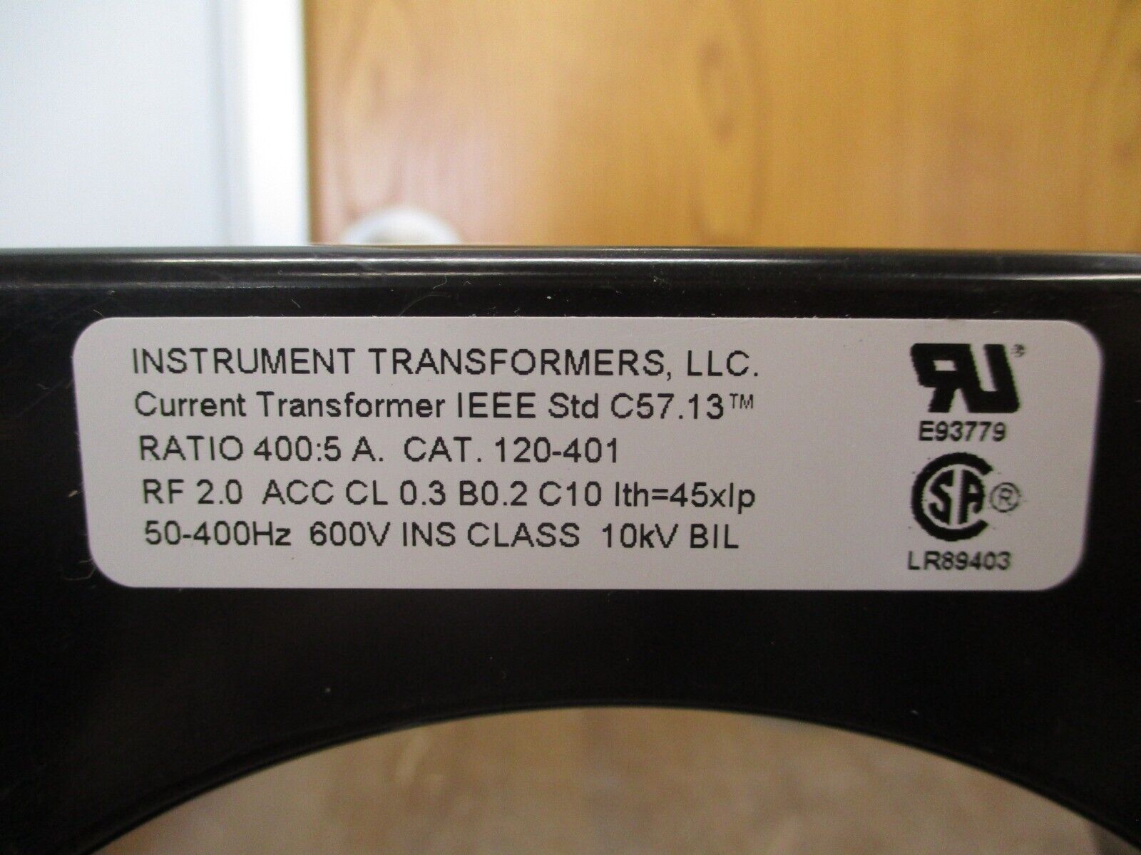 Instrument Transformers Current Transformer 120-401 Ratio 400:5A 600V 50-400Hz