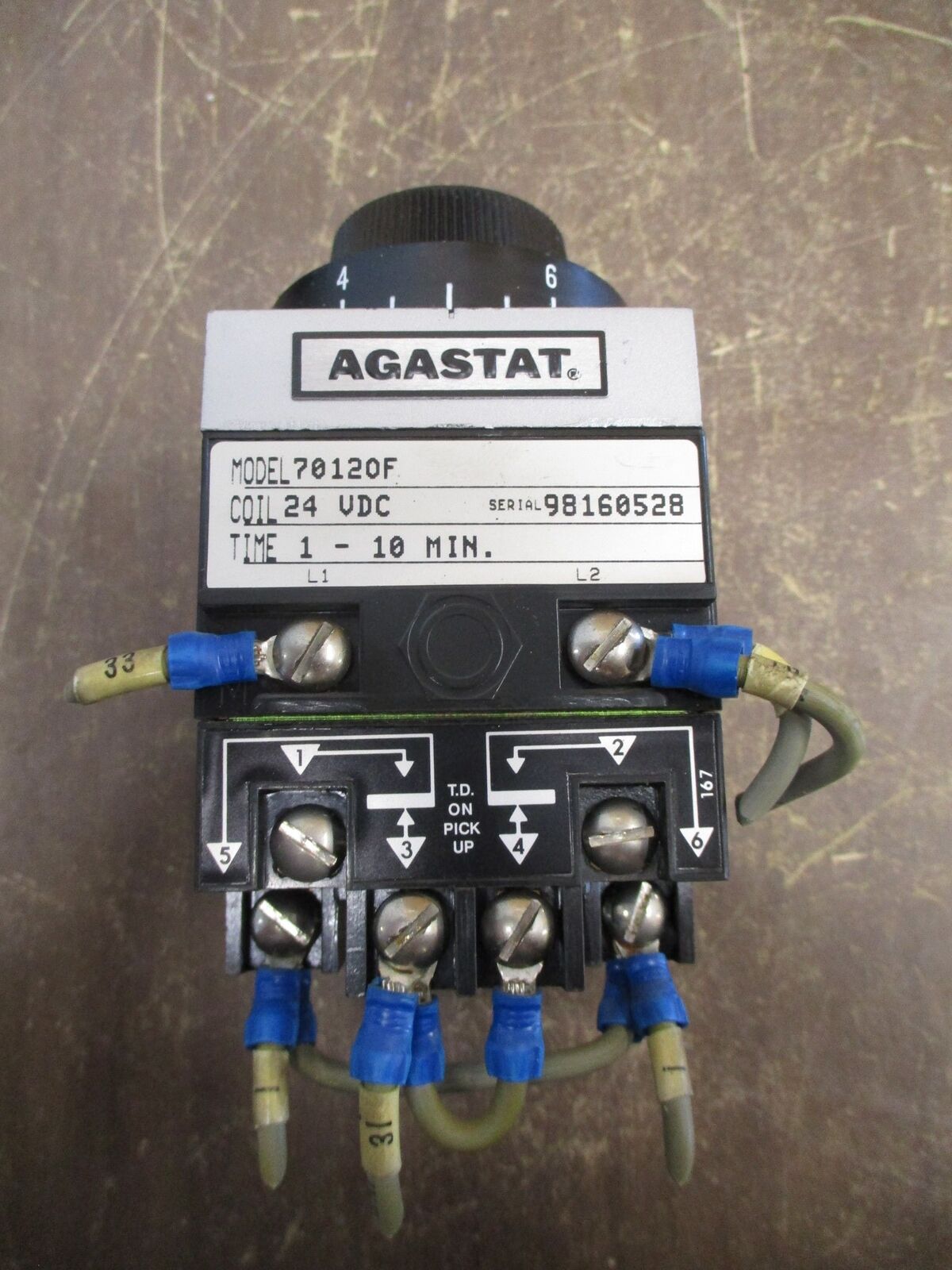 Agastat Timer 70120C 24VDC Coil Time: 1-10min Used
