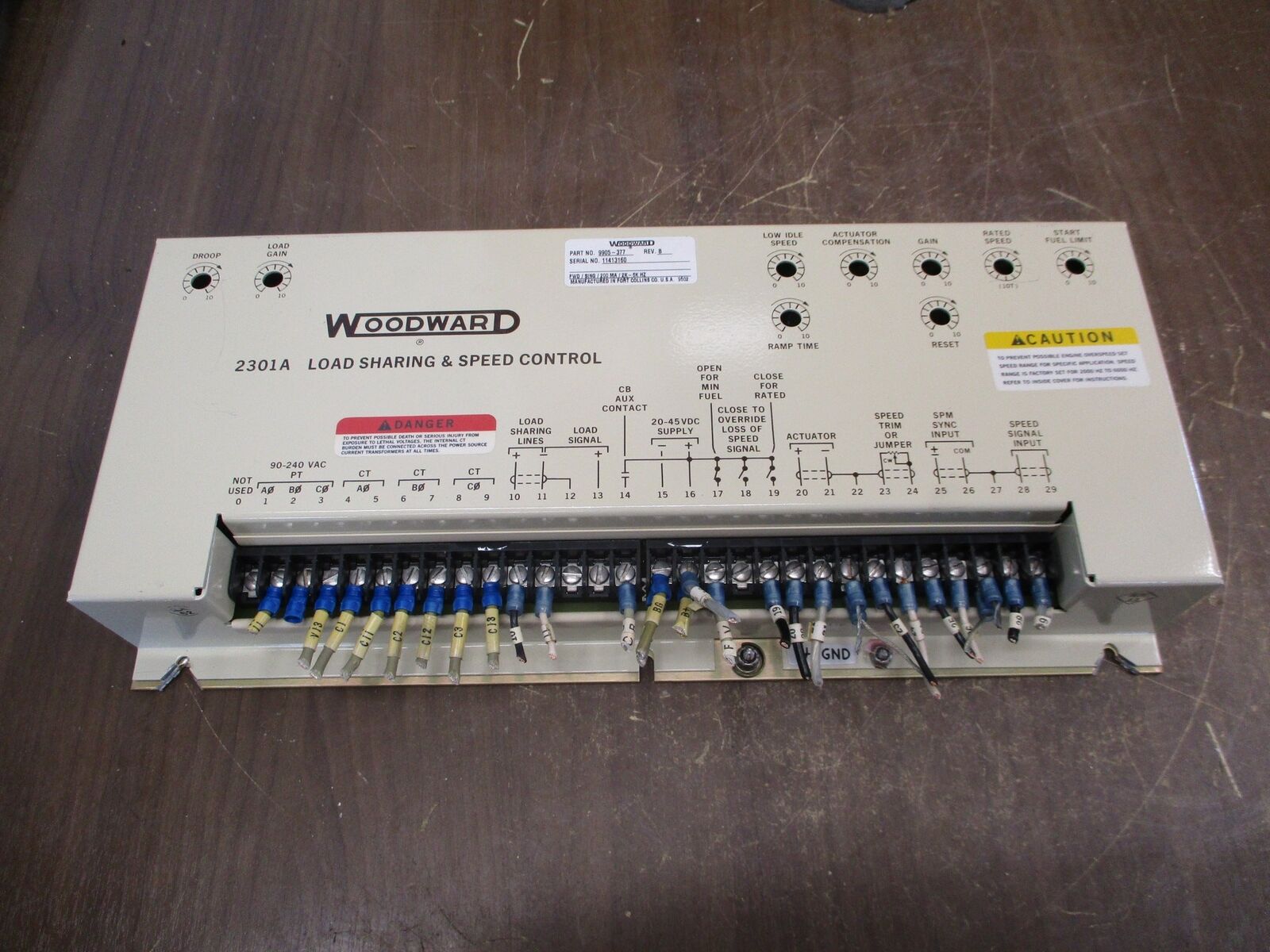 Woodward 2301A Load Sharing & Speed Control 9905-377 Rev. B Used