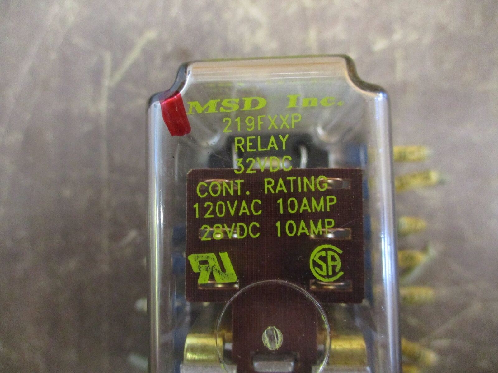 MSD Inc. Relay 219FXXP 32VDC Coil w/ Base Used