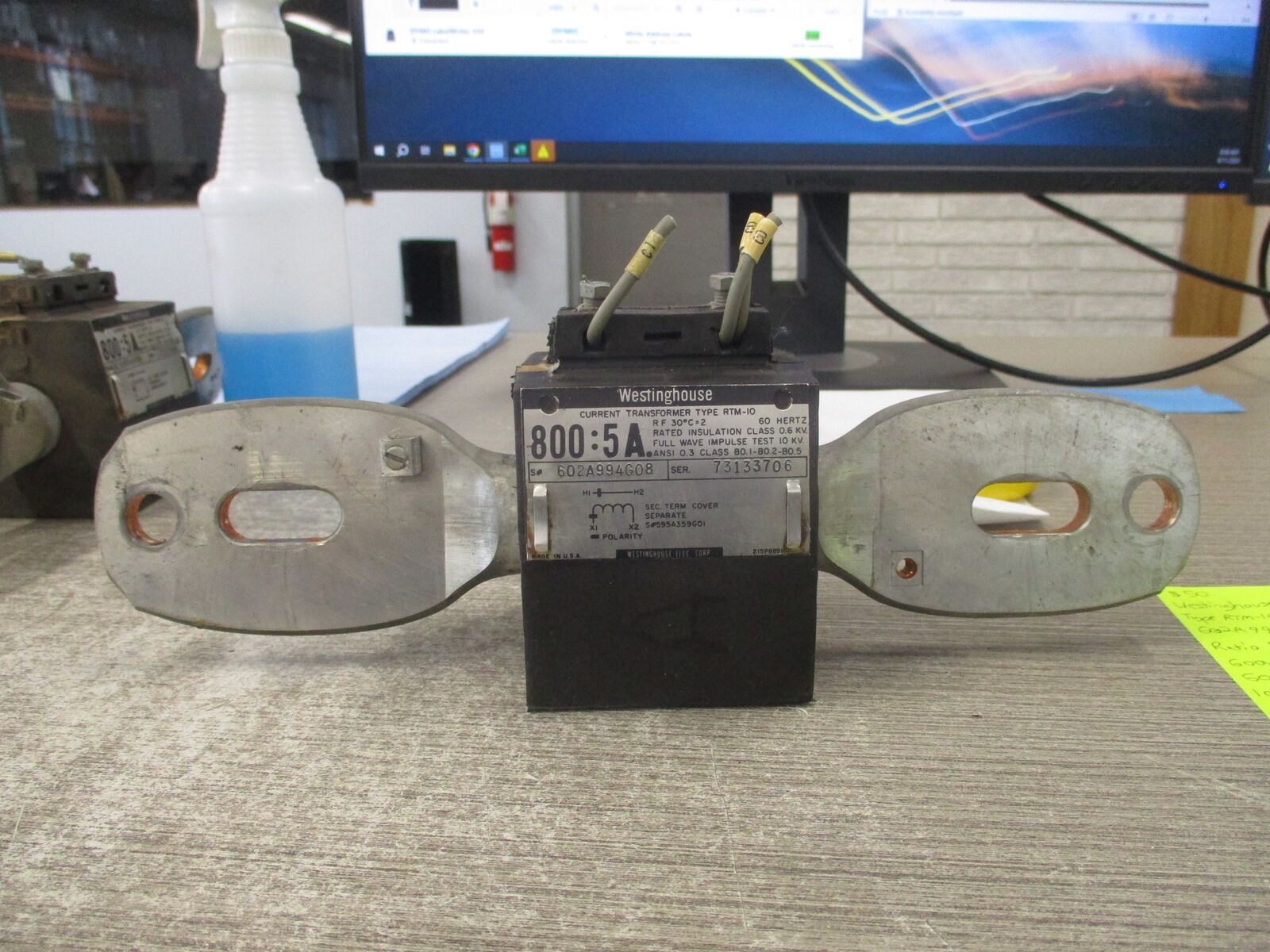 Westinghouse Type RTM-10 Current Transformer 602A994G08 Ratio 800:5A 600V 60Hz 1