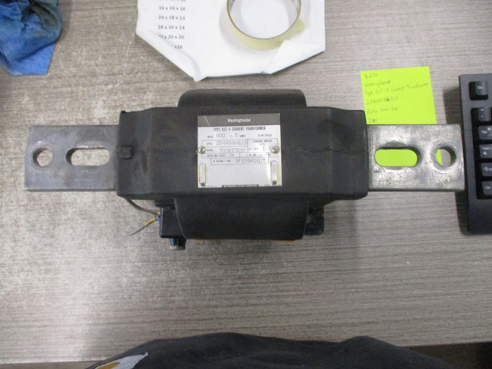 Westinghouse Type ECT-5 Current Transformer 254A586G15 Ratio 800:5A 5kV Used