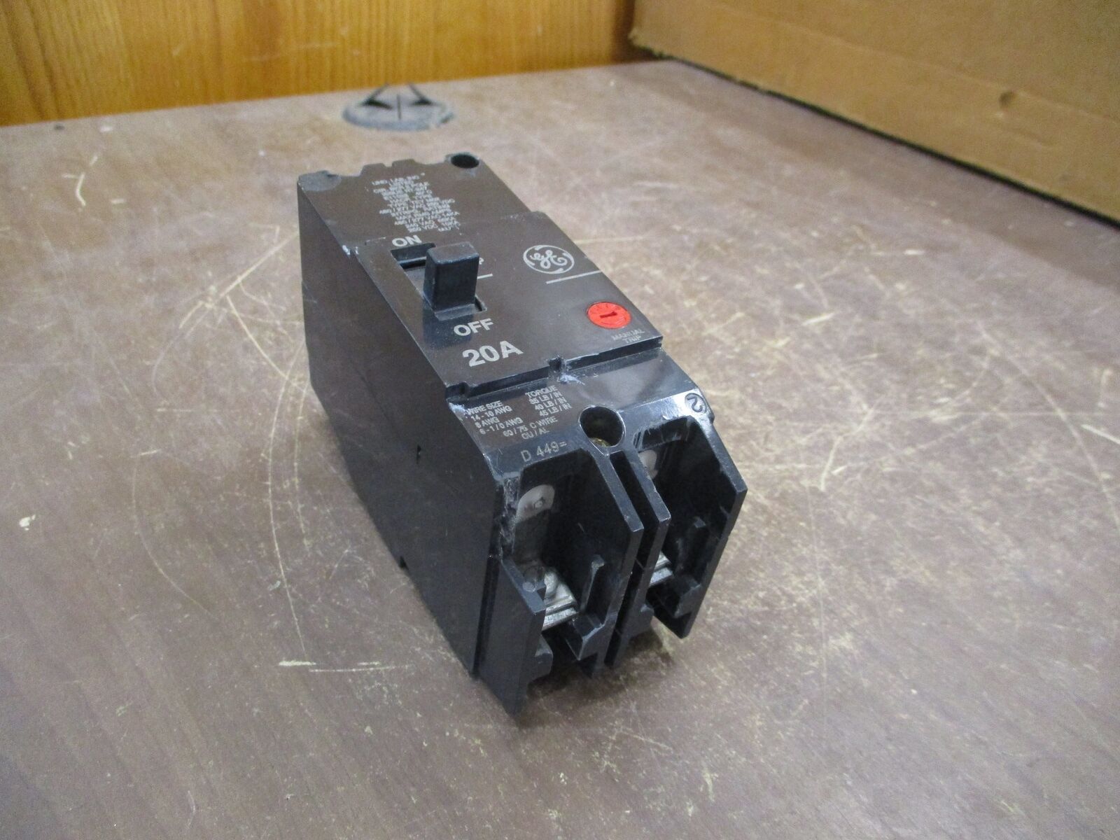 GE Bolt-On Circuit Breaker TEY220 M02 20A 480/277V 2P Used