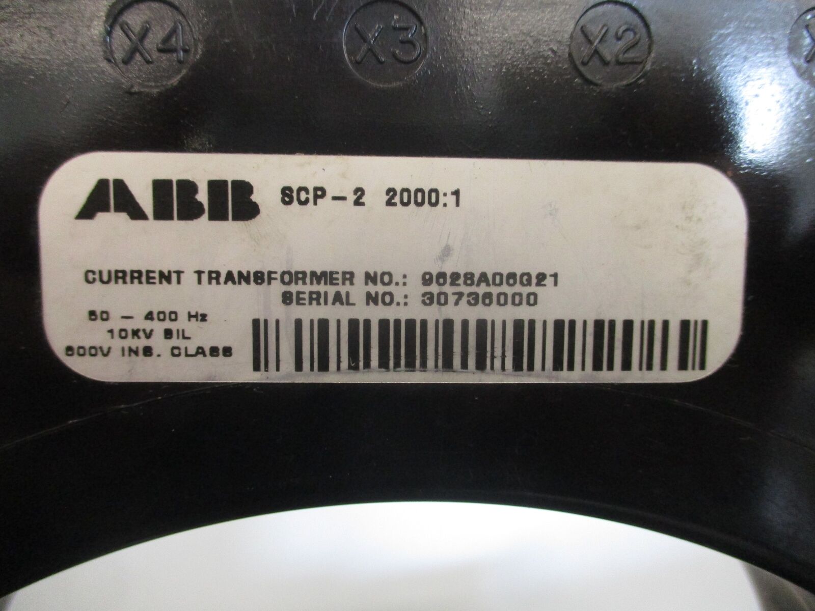 ABB SCP-2 Current Transformer 9628A06G21 Ratio 2000:1A 600V 50-400Hz 10kV BIL Us