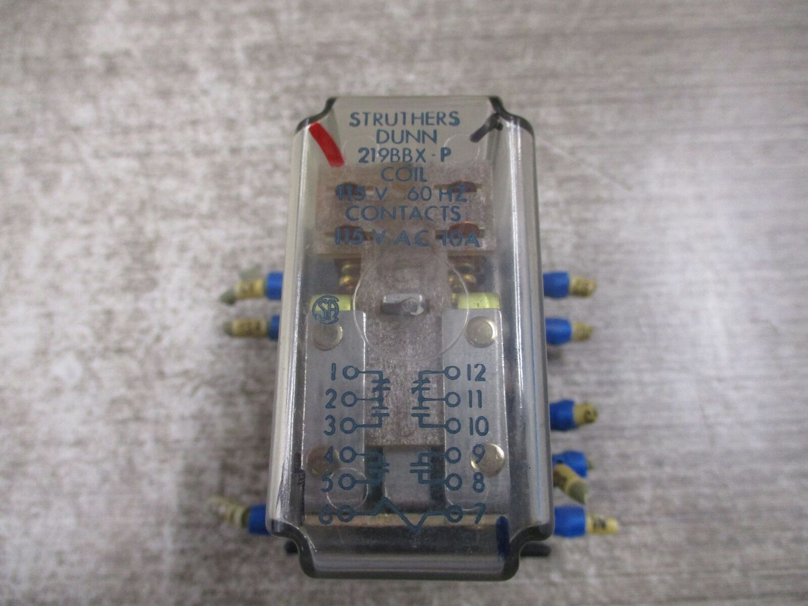 Struthers Dunn Relay 219BBX-P 115V Coil W/Base Used