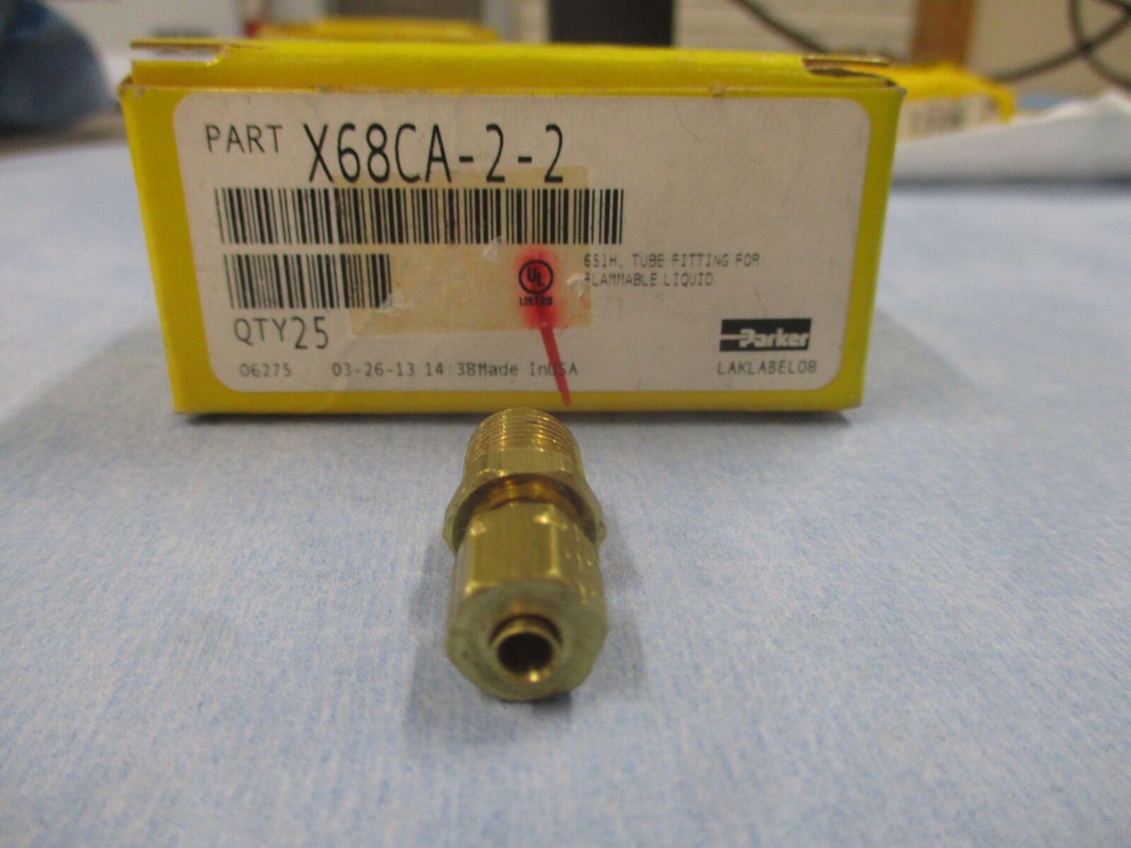 Parker Brass Compression Fitting X68CA-2-2 *Box Of 25* New Surplus