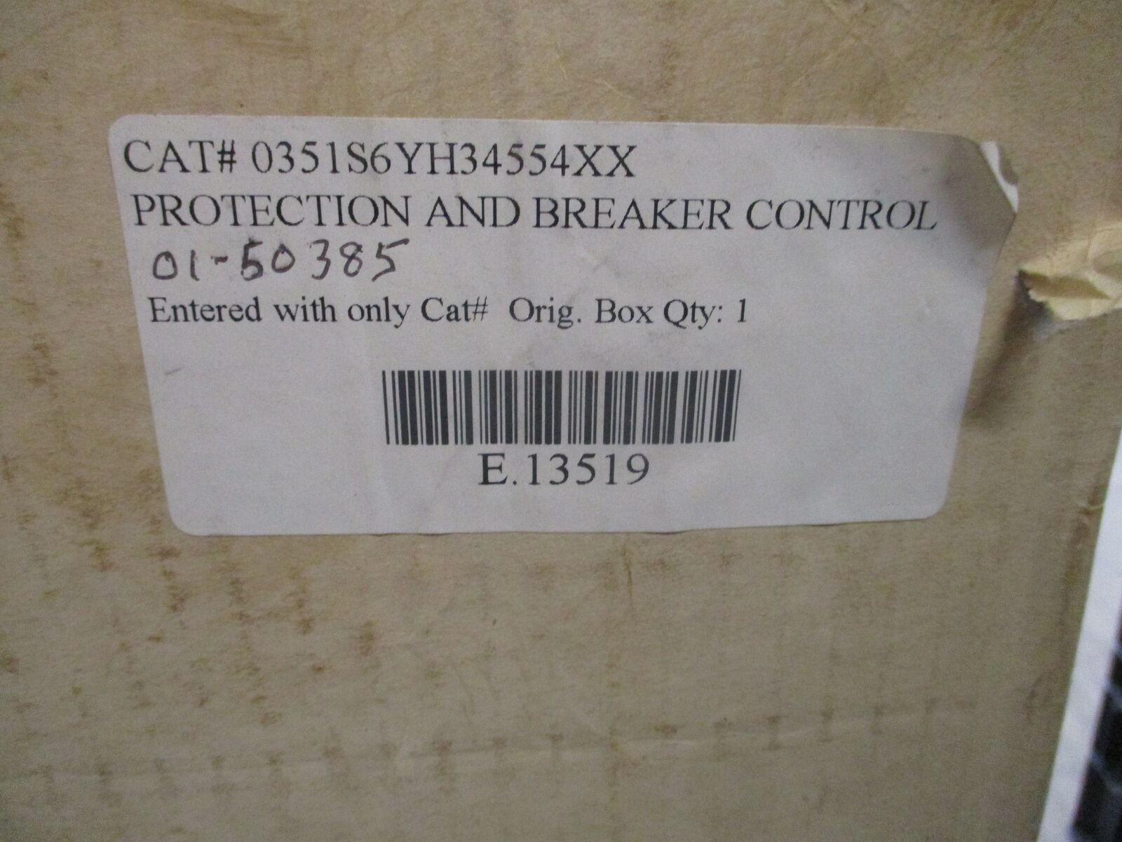 SEL SEL-351S Relay Meter Control Fault Locator 0351S6YH34554XX New Surplus