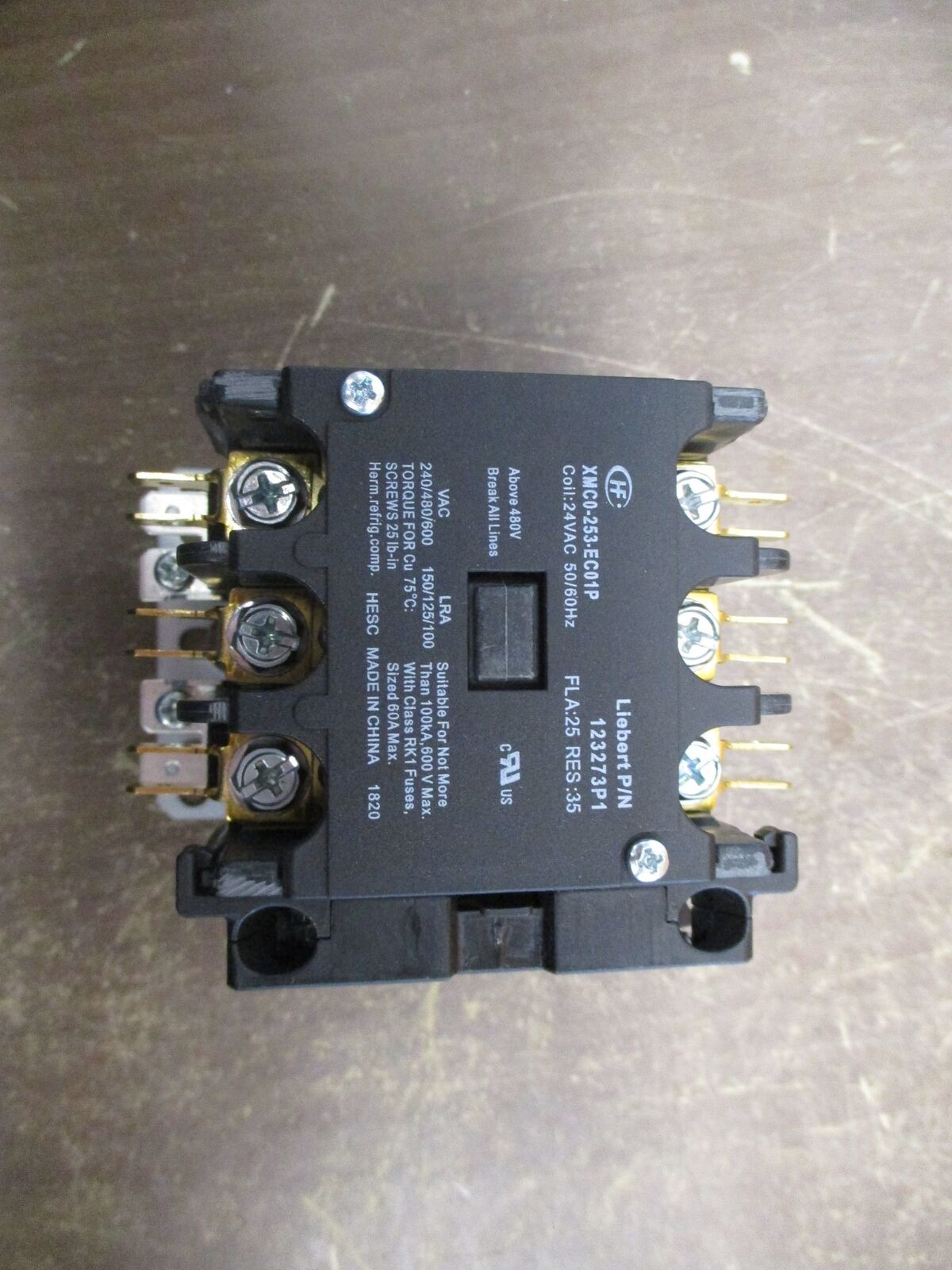 Vertiv Liebert Contactor 123273P1S 24V Coil 25A New Surplus