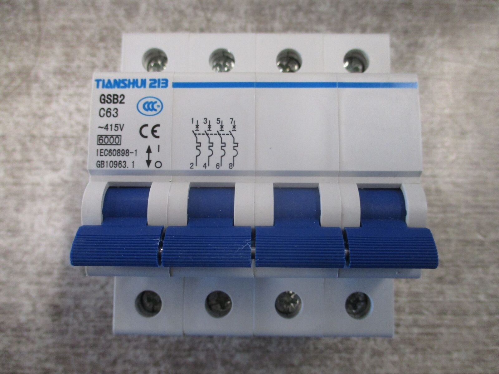 Tianshui 213 Circuit Breaker GSB2 C63 415V 63A 4P New Surplus