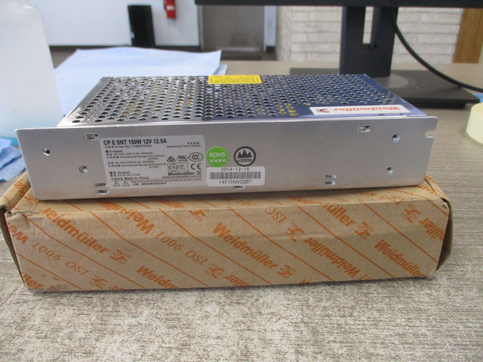 Weidmuller Power Supply 1165870000 CP SNT 150W 12V 12.5A New Surplus