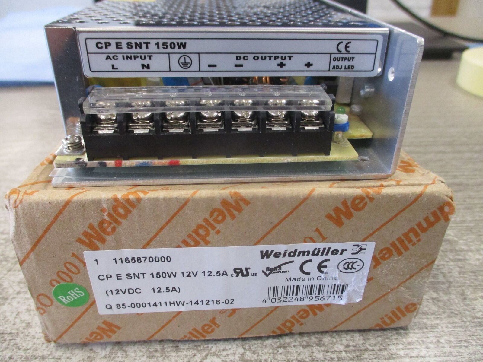 Weidmuller Power Supply 1165870000 CP SNT 150W 12V 12.5A New Surplus