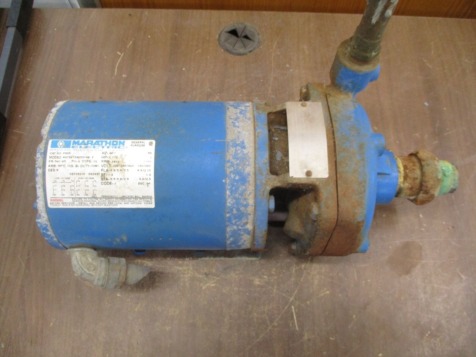 Ingersoll-Dresser Pump 1.2.5X.75X51-112-2-R 1.5HP 3600RPM 208-230/460V 3Ph Used