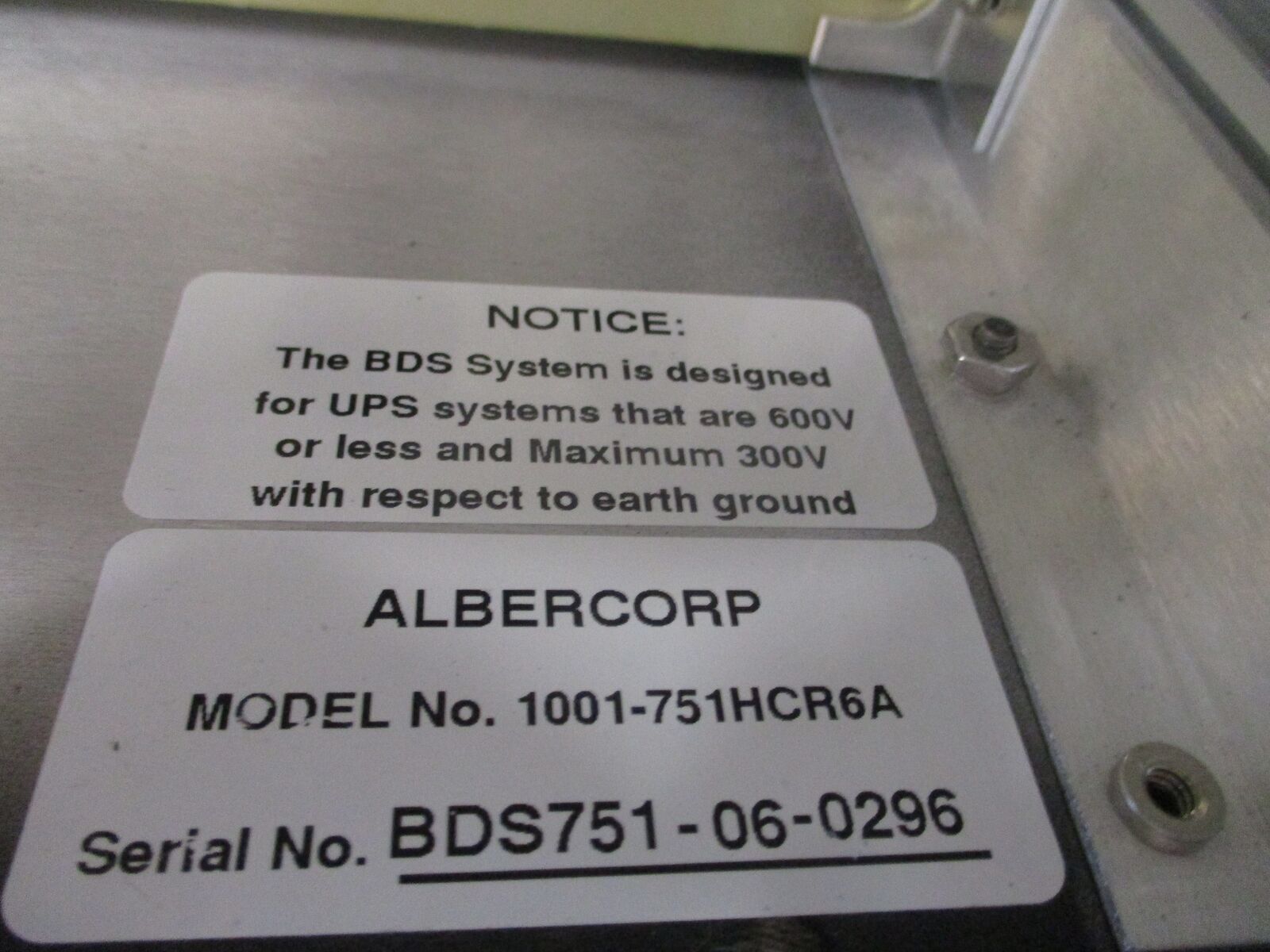 Alber BDS-40 Battery Diagnostic System Unit 1001-751HCR6A *Missing (1) Mounting