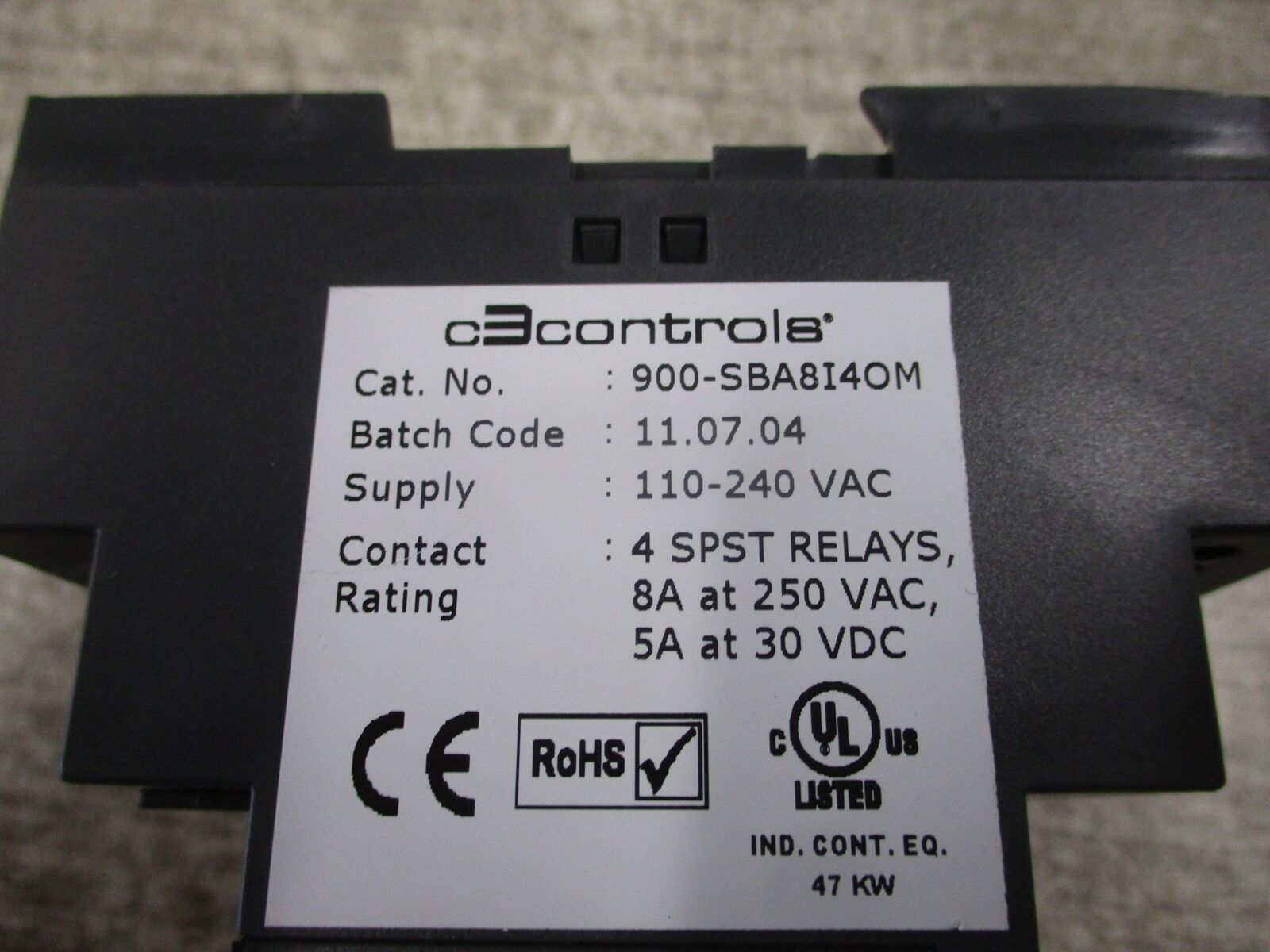 C3 Controls Smart Programmable Relay 900-SBA8I4OM 110-240VAC Used
