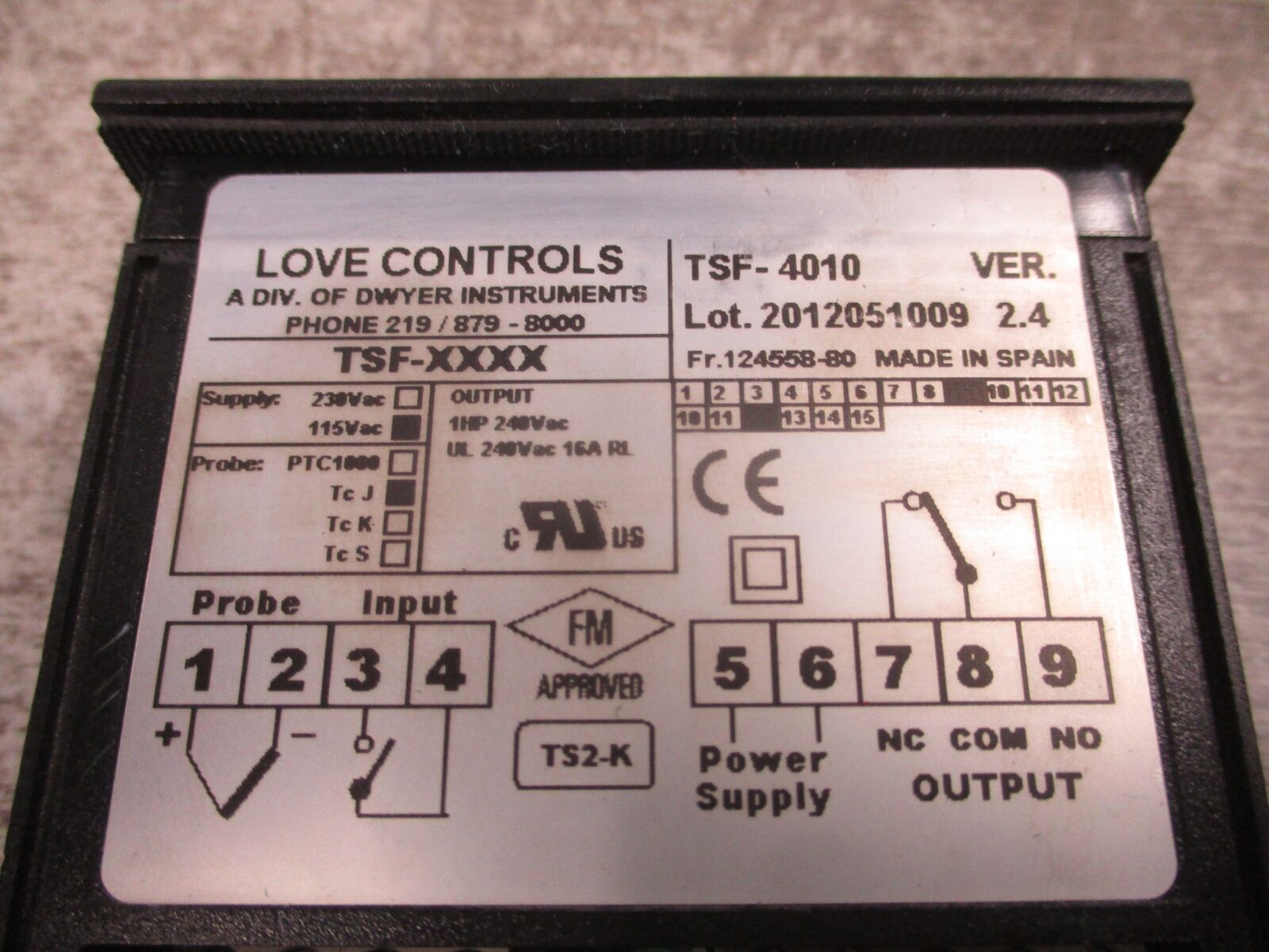 Love Controls Limit Controls TSF-4010 Ver. 2.4 Used