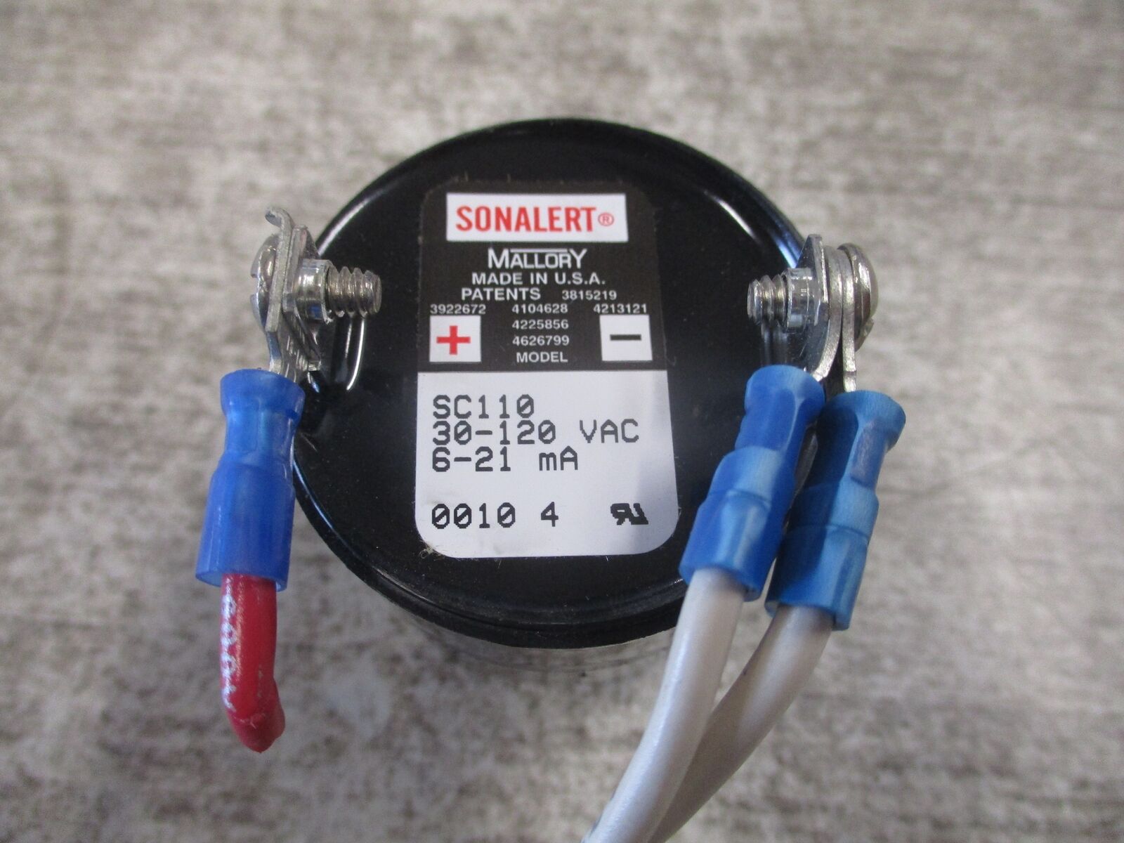 Mallory Sonalert Audible Alarm SC110 30-120VAC 6-24mA Used