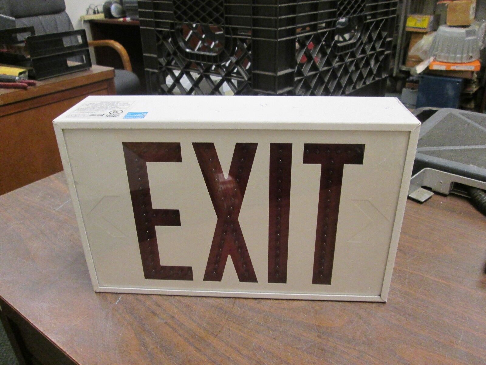 Hubbell Duallite Exit Sign LED1EM 120/277V 60Hz Used