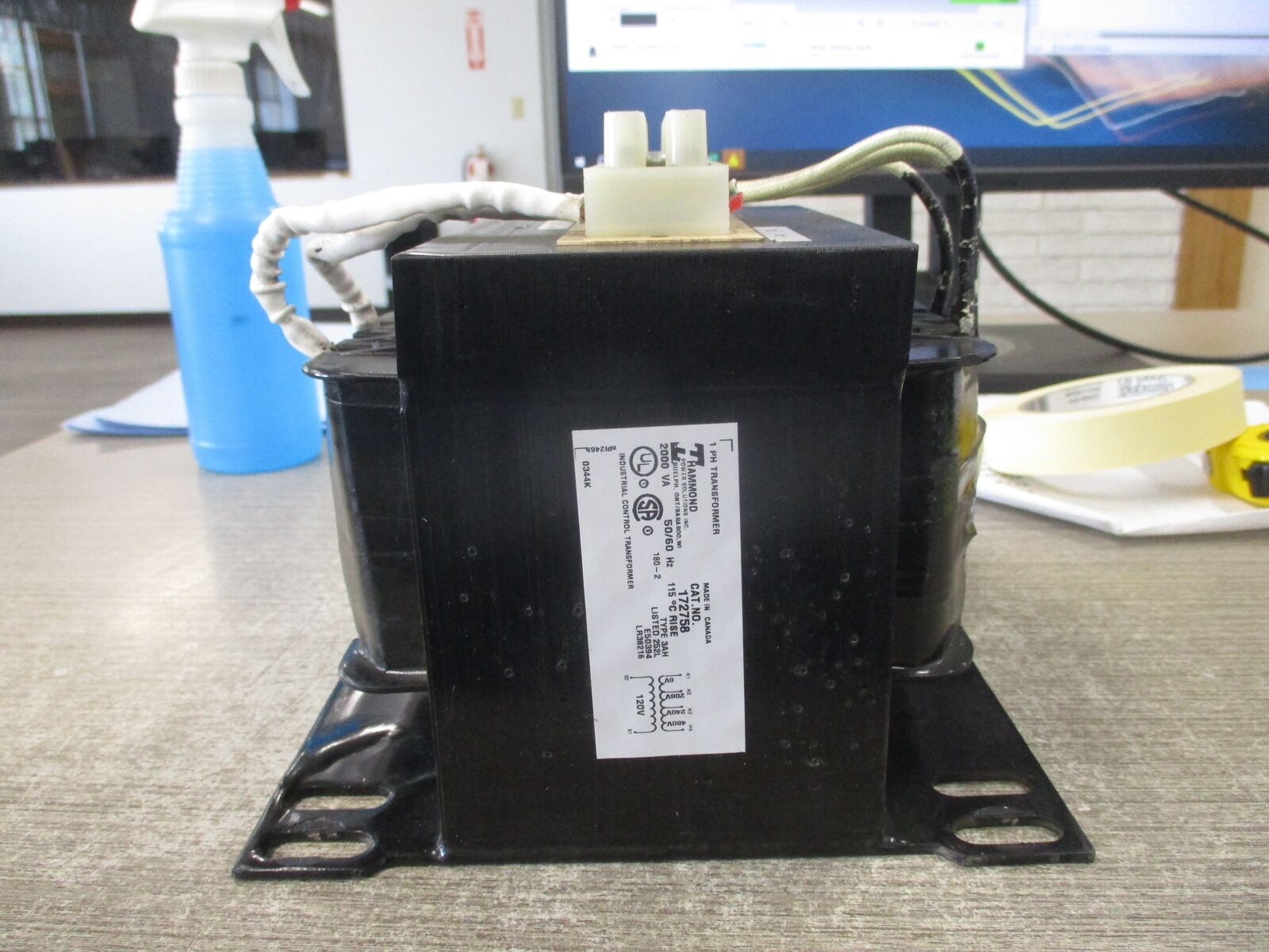 Hammond Control Transformer 172758 2000VA Pri: 208/240/480V Sec: 120V 50/60Hz 1P
