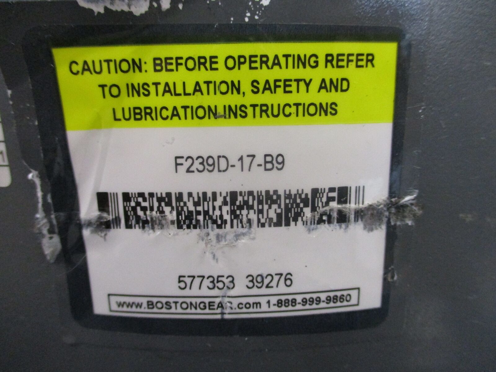 Boston Gear Helical Reducer F239D-17-B9 Ratio 17.28:1 1750 RPM In 4.96HP 2959 LP