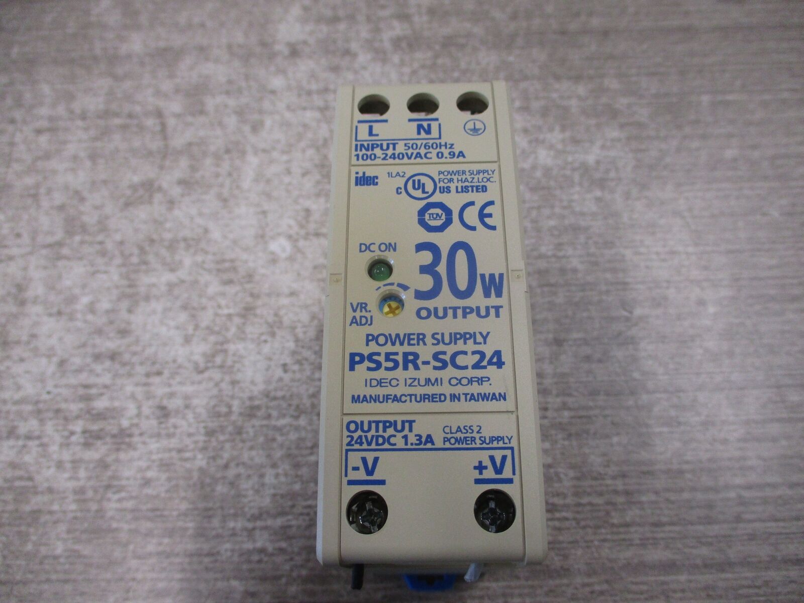 Idec Power Supply PS5R-SC24 30W Input: 50/60Hz / 100-240VAC / 0.9A Output: 24VDC